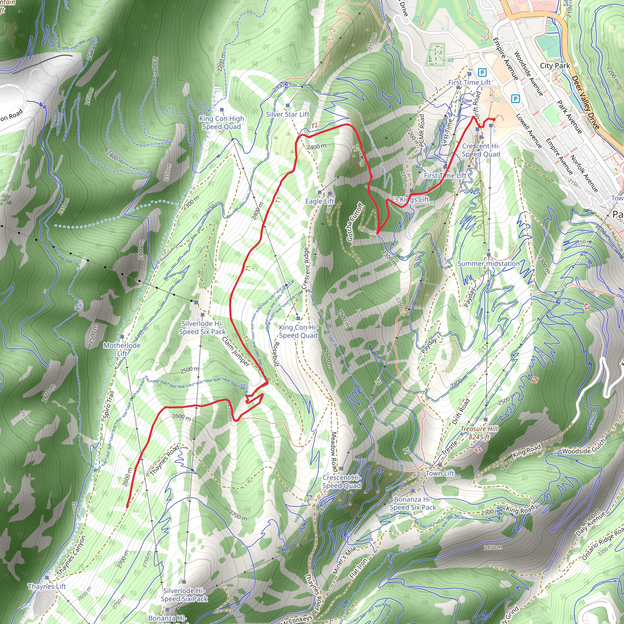 Mid Mountain Trail and CMG Loop mobile static map