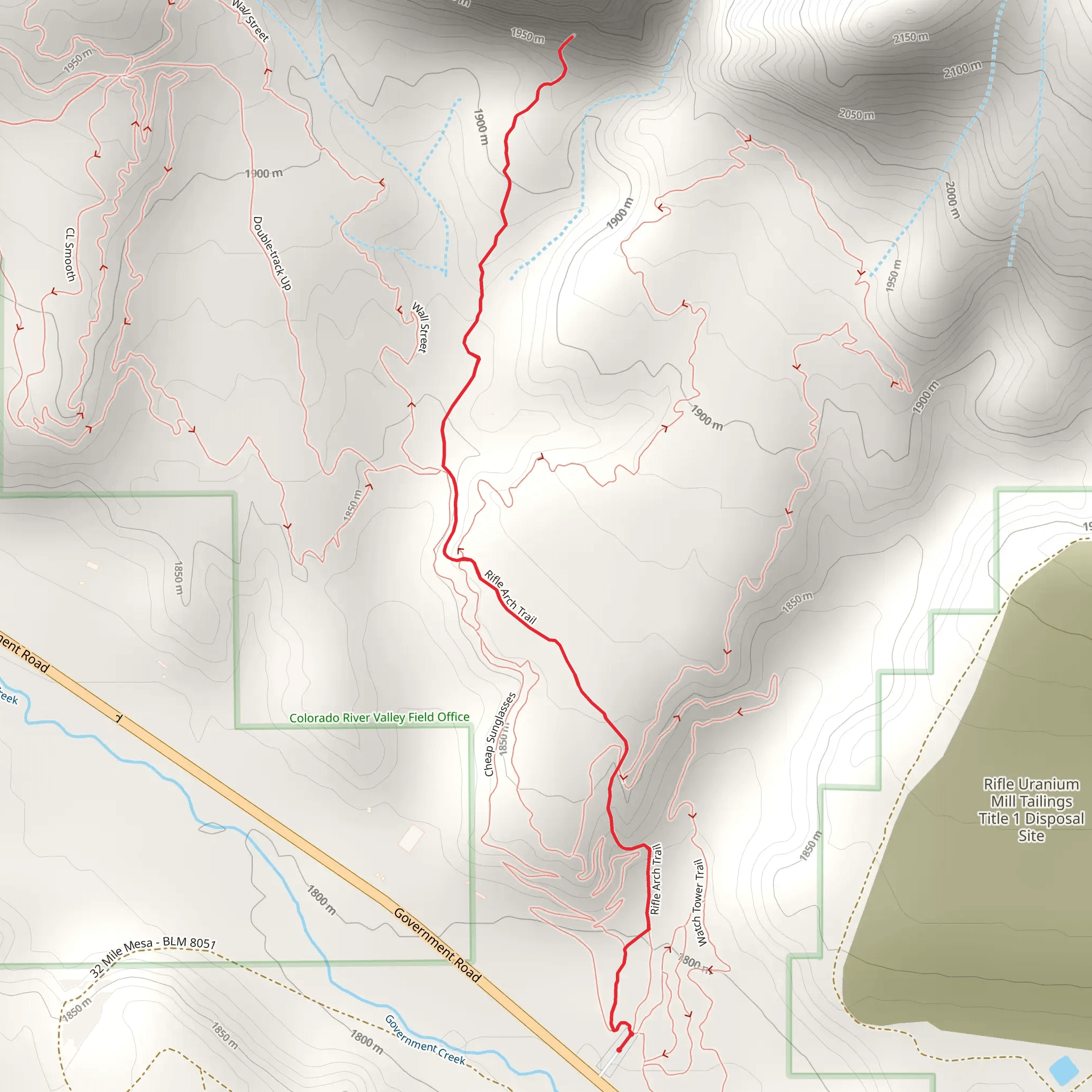 Rifle Arch Trail mobile static map