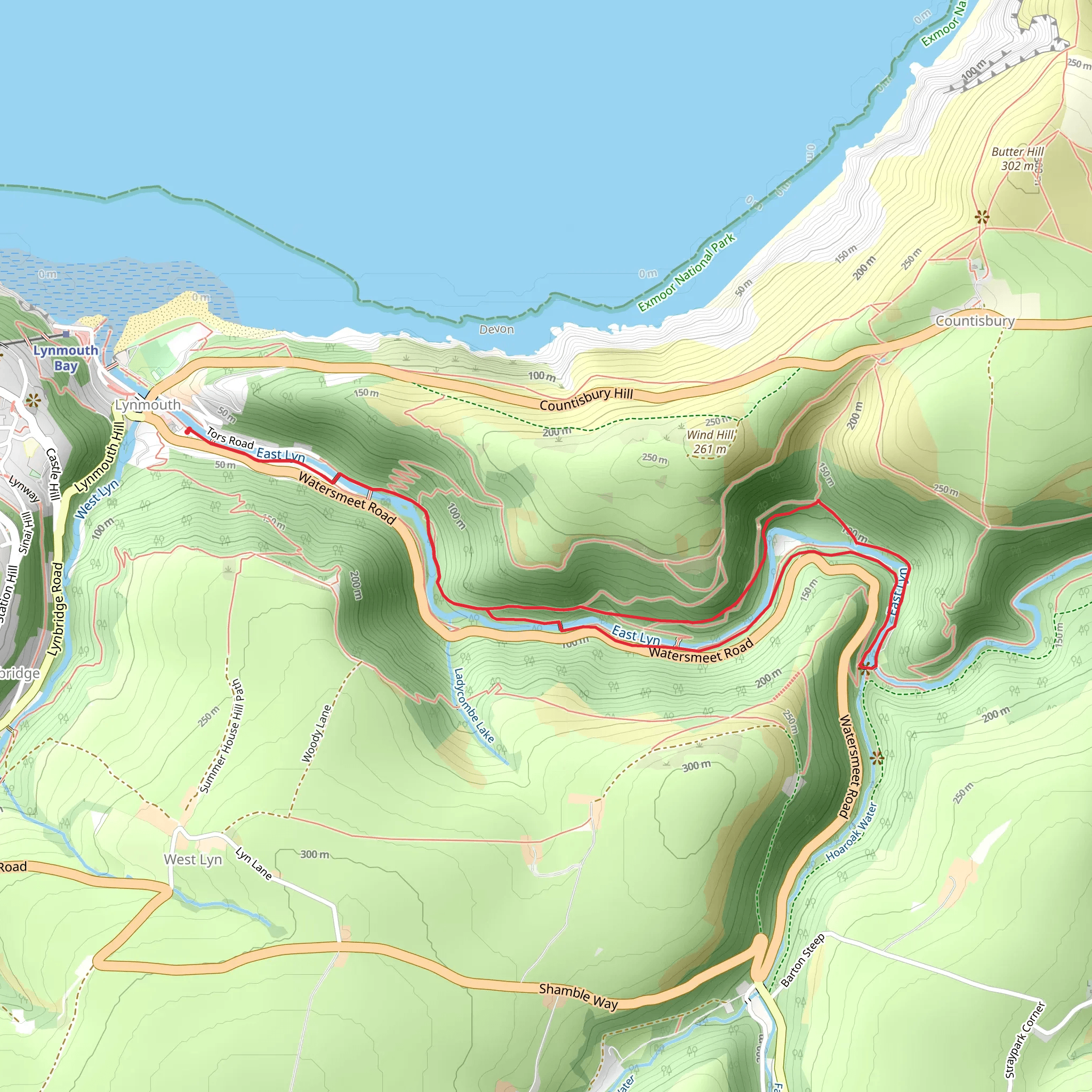Lynmouth and Watersmeet mobile static map