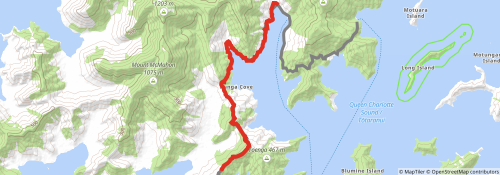 Queen Charlotte Track stage 2 Map