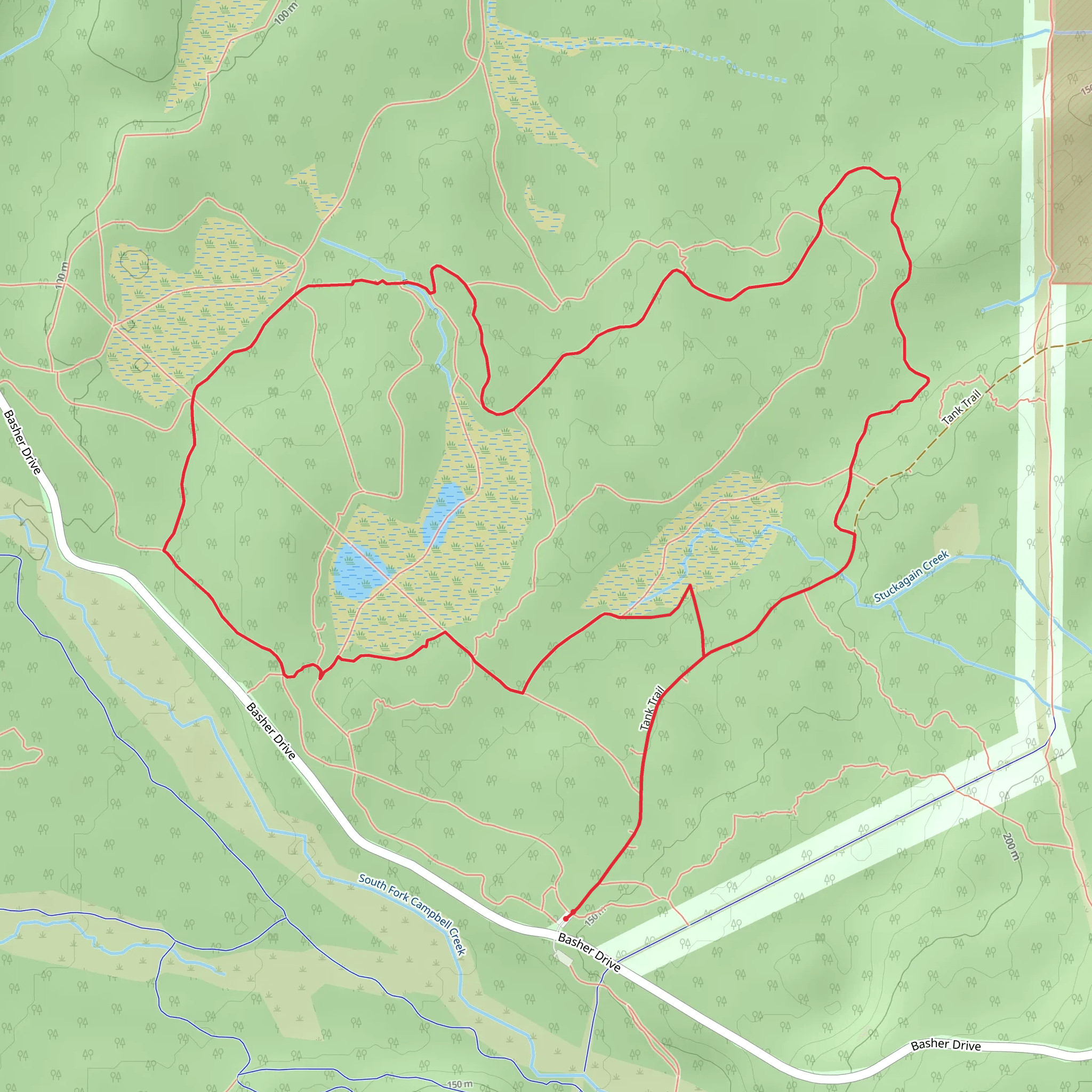 Far North Bicentennial Park Short North Loop from Basher Drive mobile static map