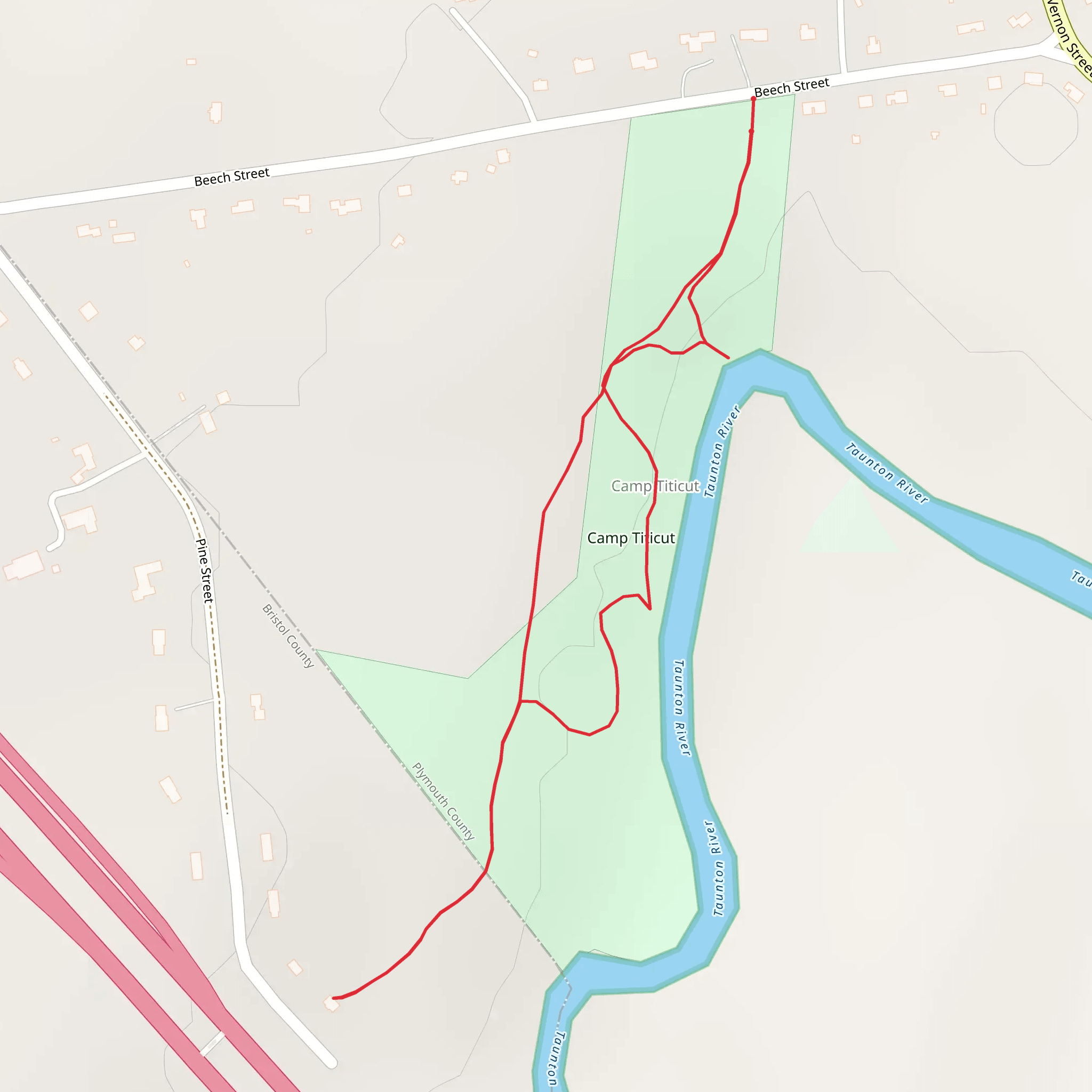 Camp Titicut Loop mobile static map