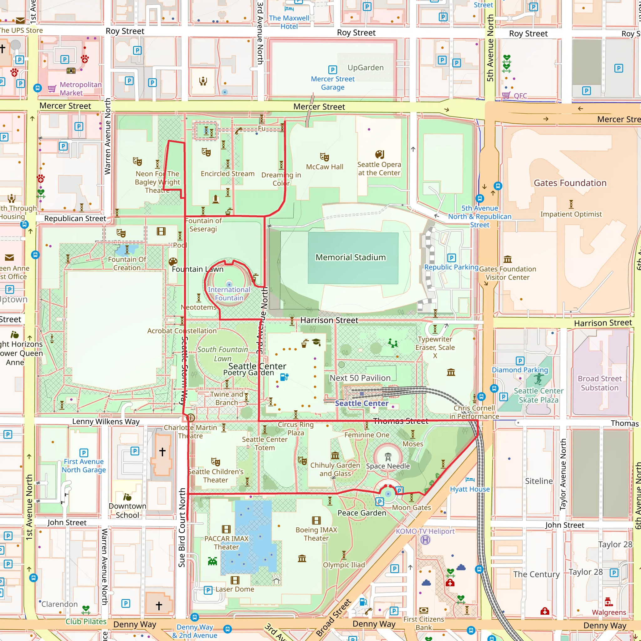 Thomas Street and Fountain Lawn Loop mobile static map