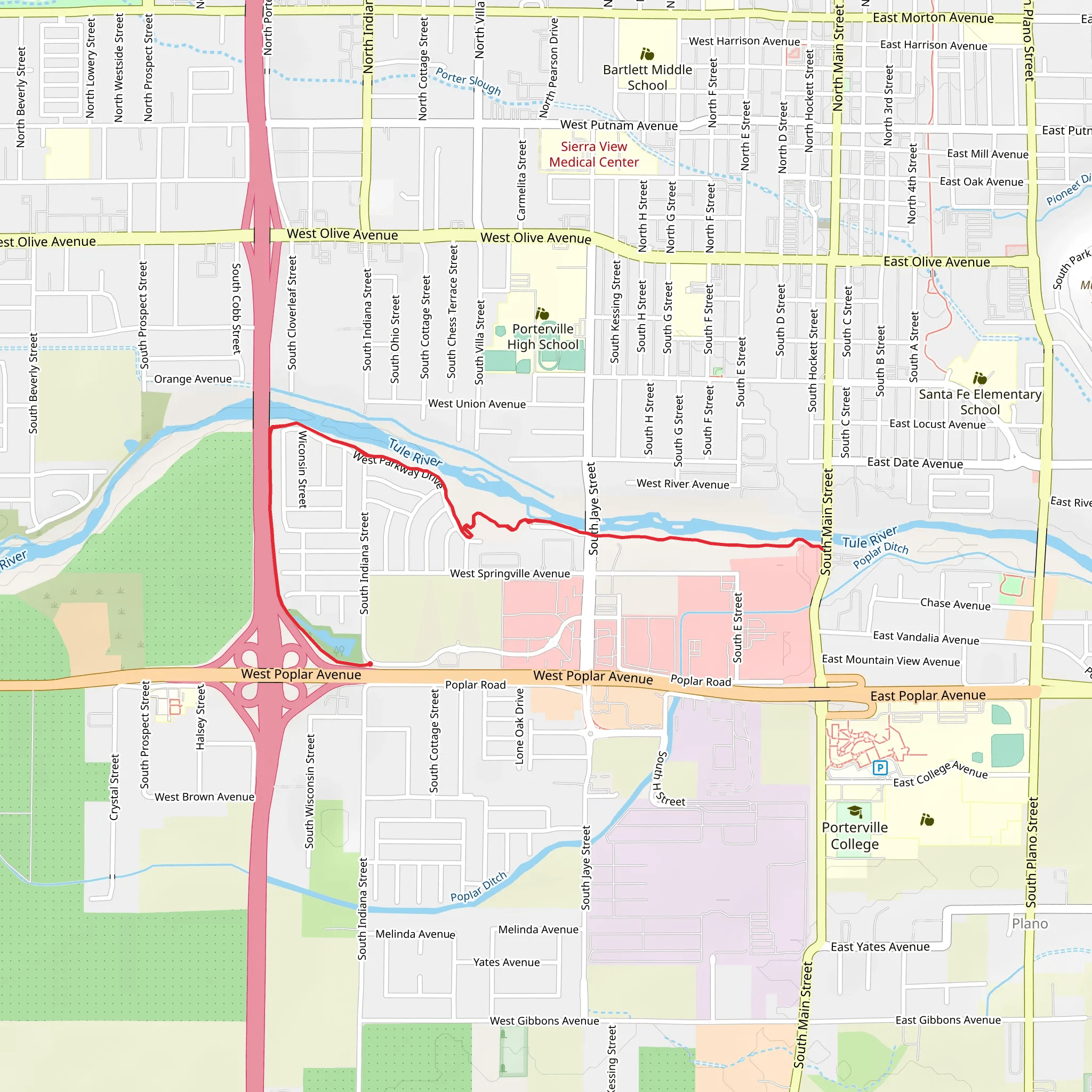 Tule River Parkway mobile static map