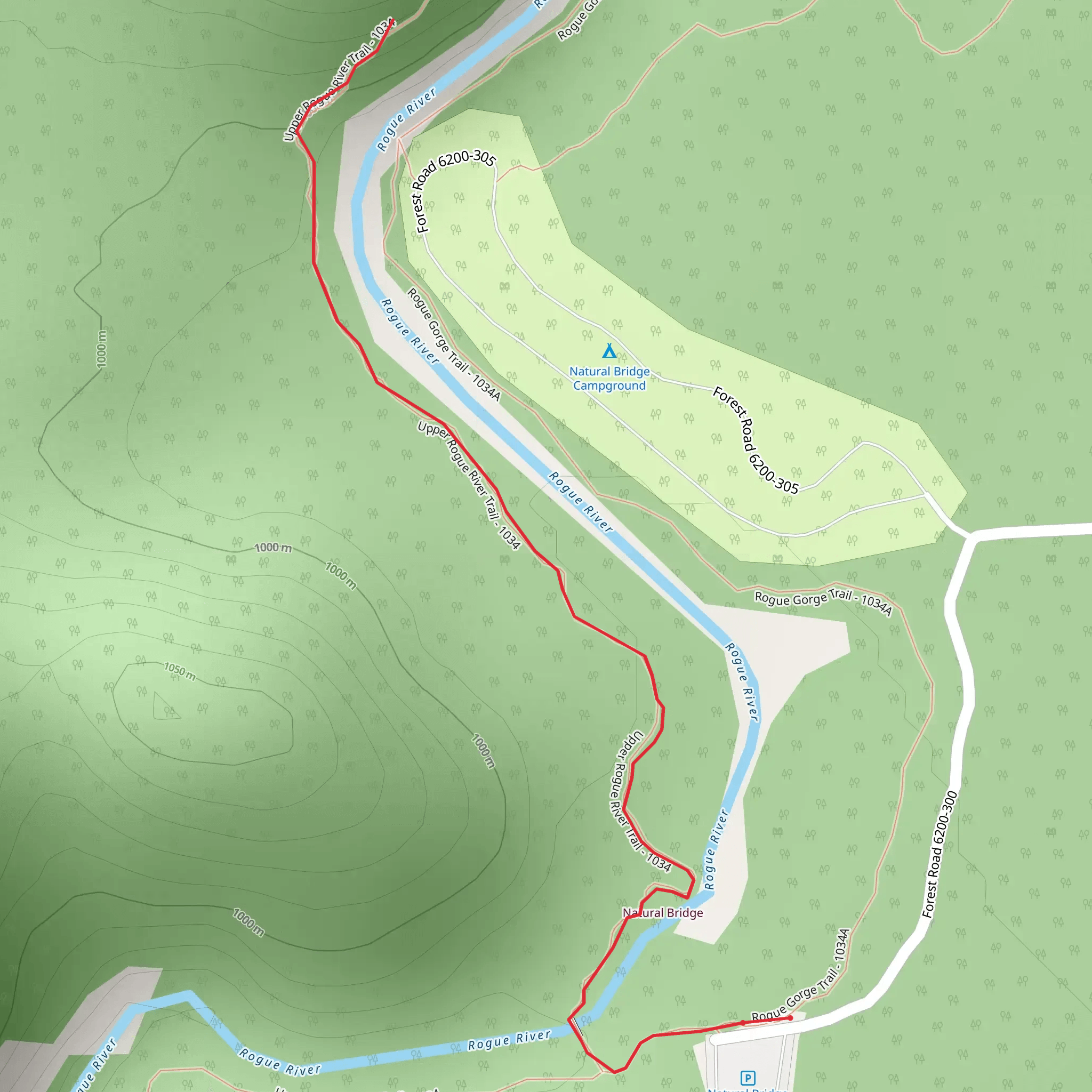 Upper Rogue River Trail mobile static map