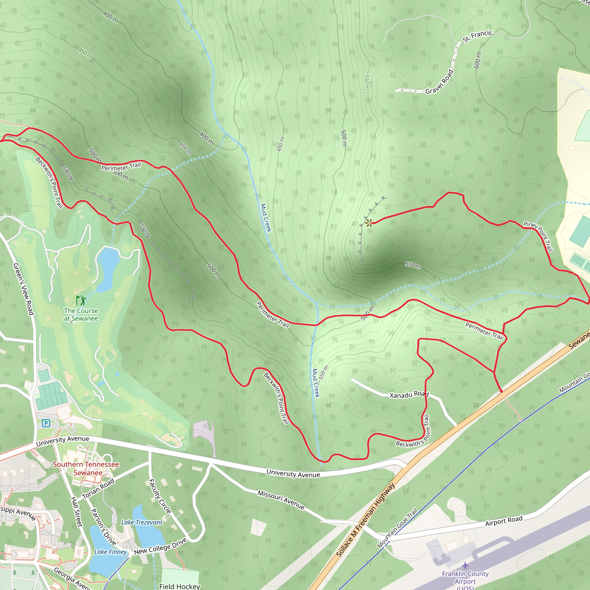 Beckwith's Point - Piney Point - Perimeter Loop Trail mobile static map