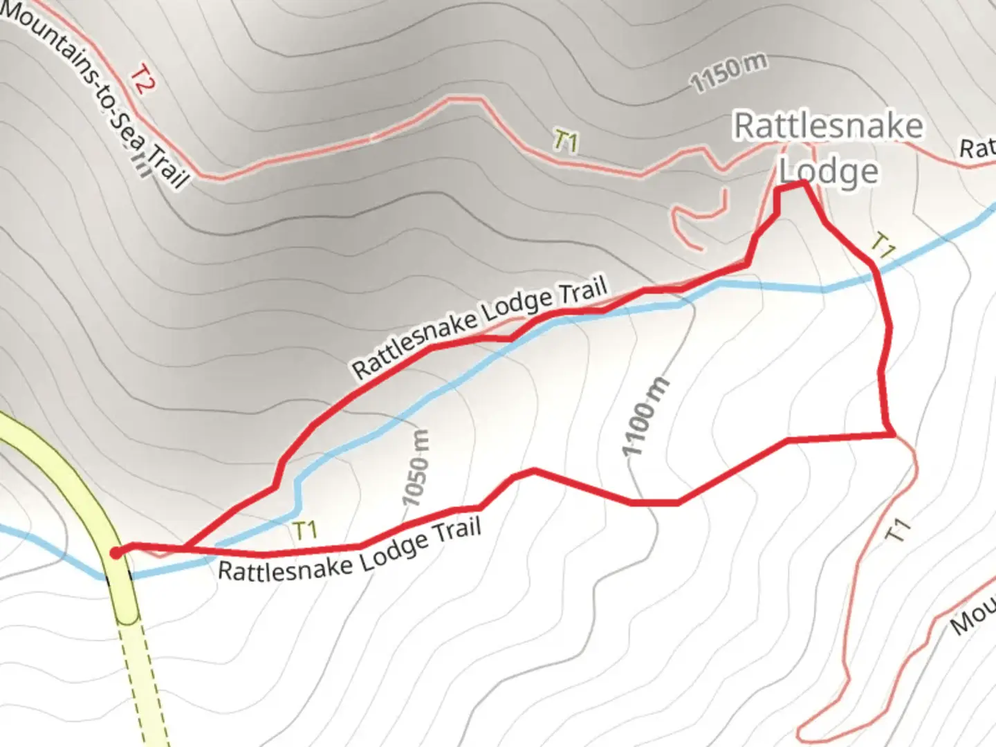 An image depicting the trail Rattlesnake Lodge Loop and its surrounding area.