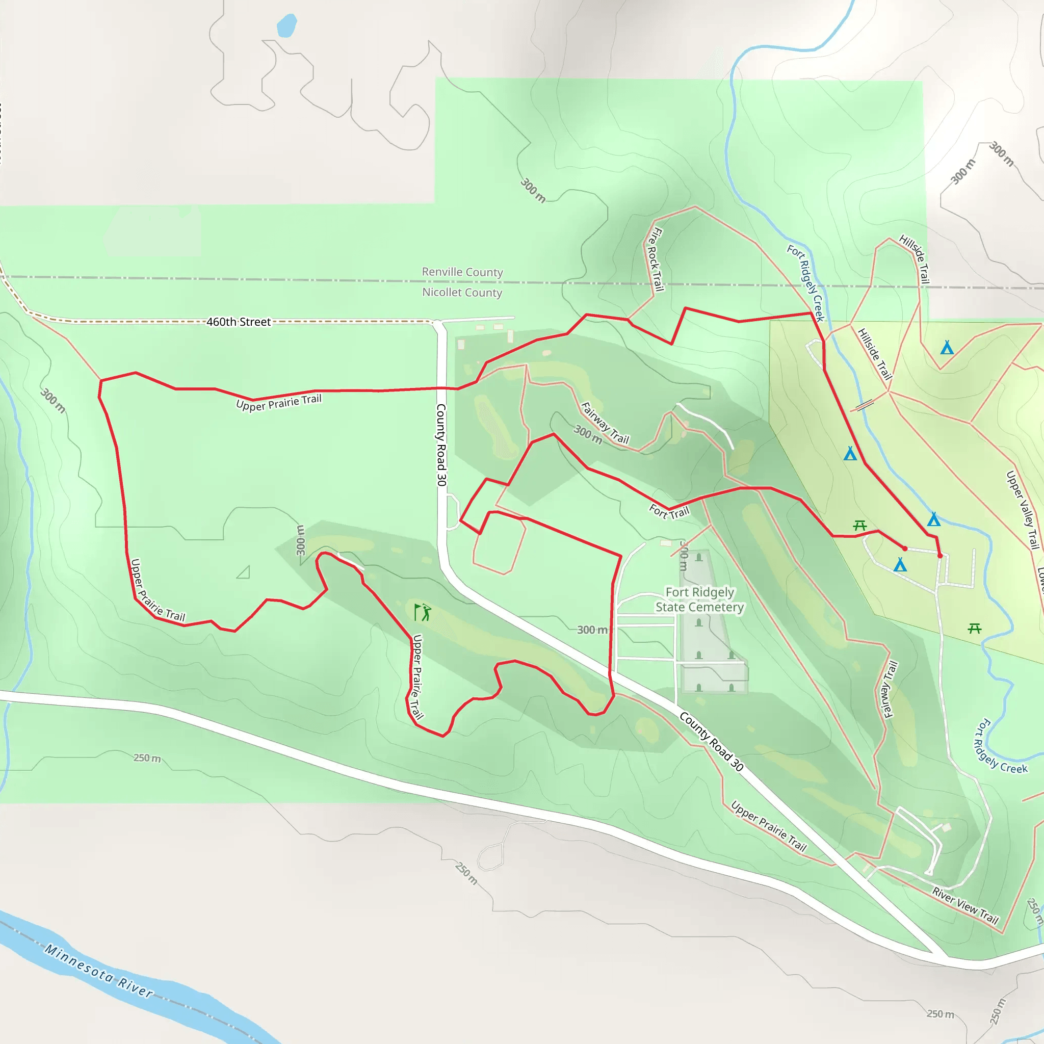 Fort Trail and Upper Prairie Trail mobile static map