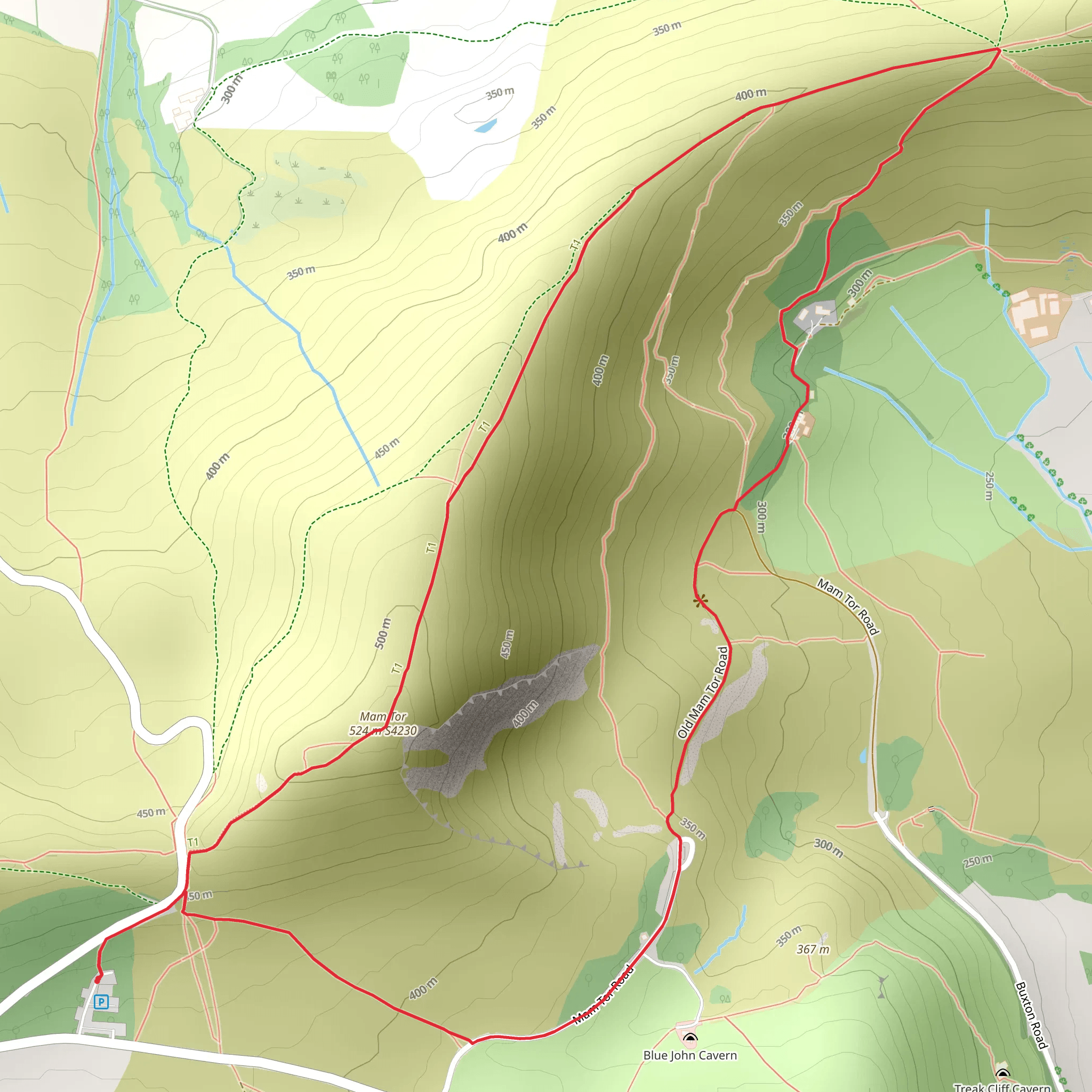 Mam Tor and Little Mam Tor mobile static map