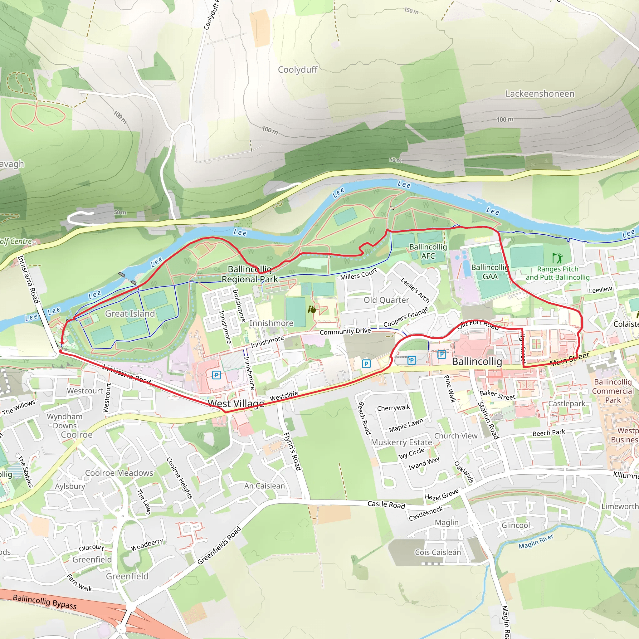 Ballincollig Gunpowder Trails - Military Trail mobile static map