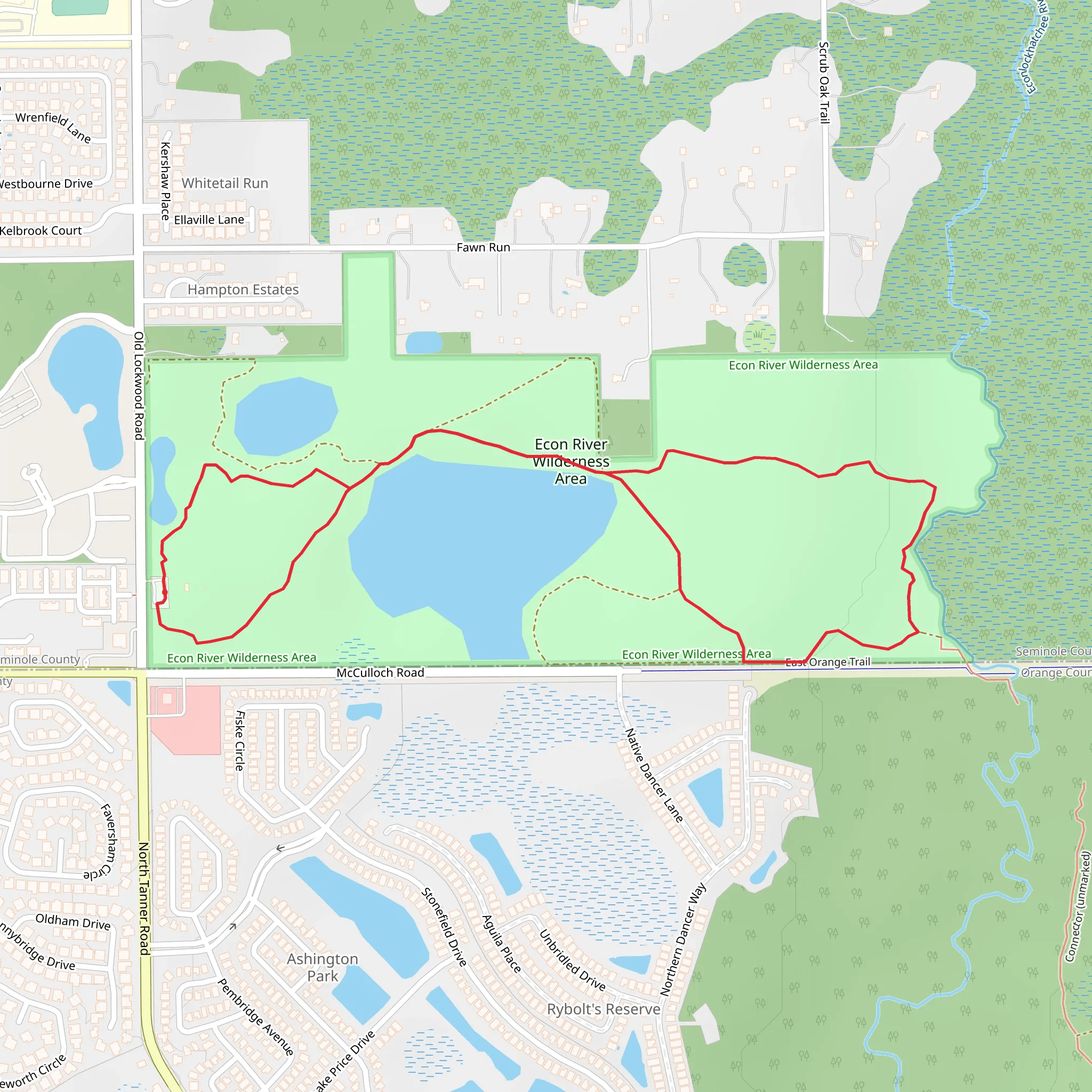 Econ River Wilderness Area Loop mobile static map