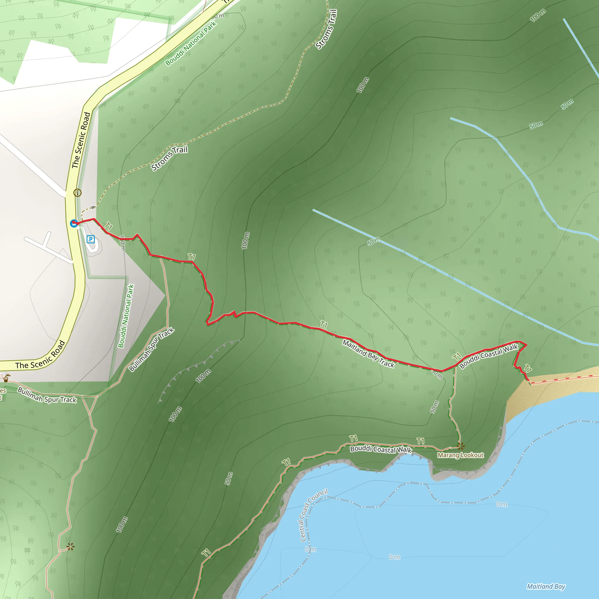 Maitland Bay Track mobile static map