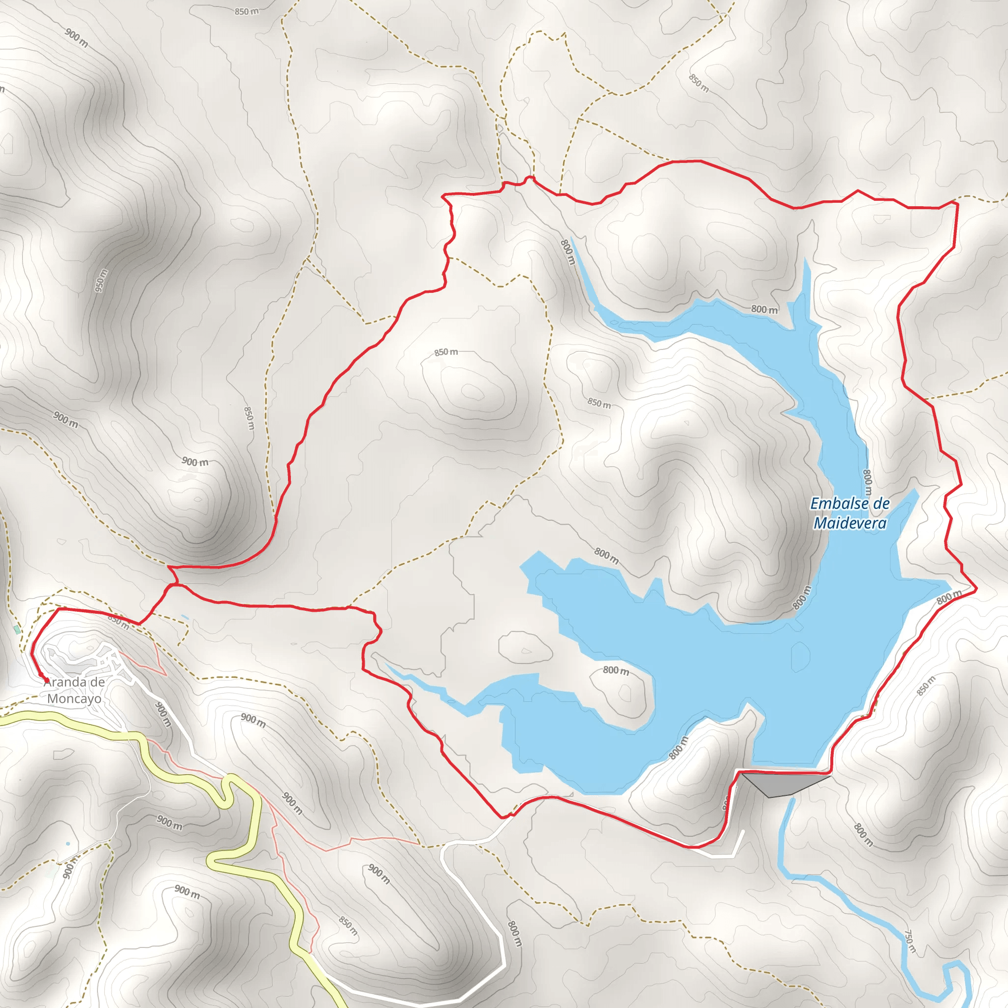 Aranda de Moncayo - Return to the Maidevera Reservoir PR Z 75 mobile static map