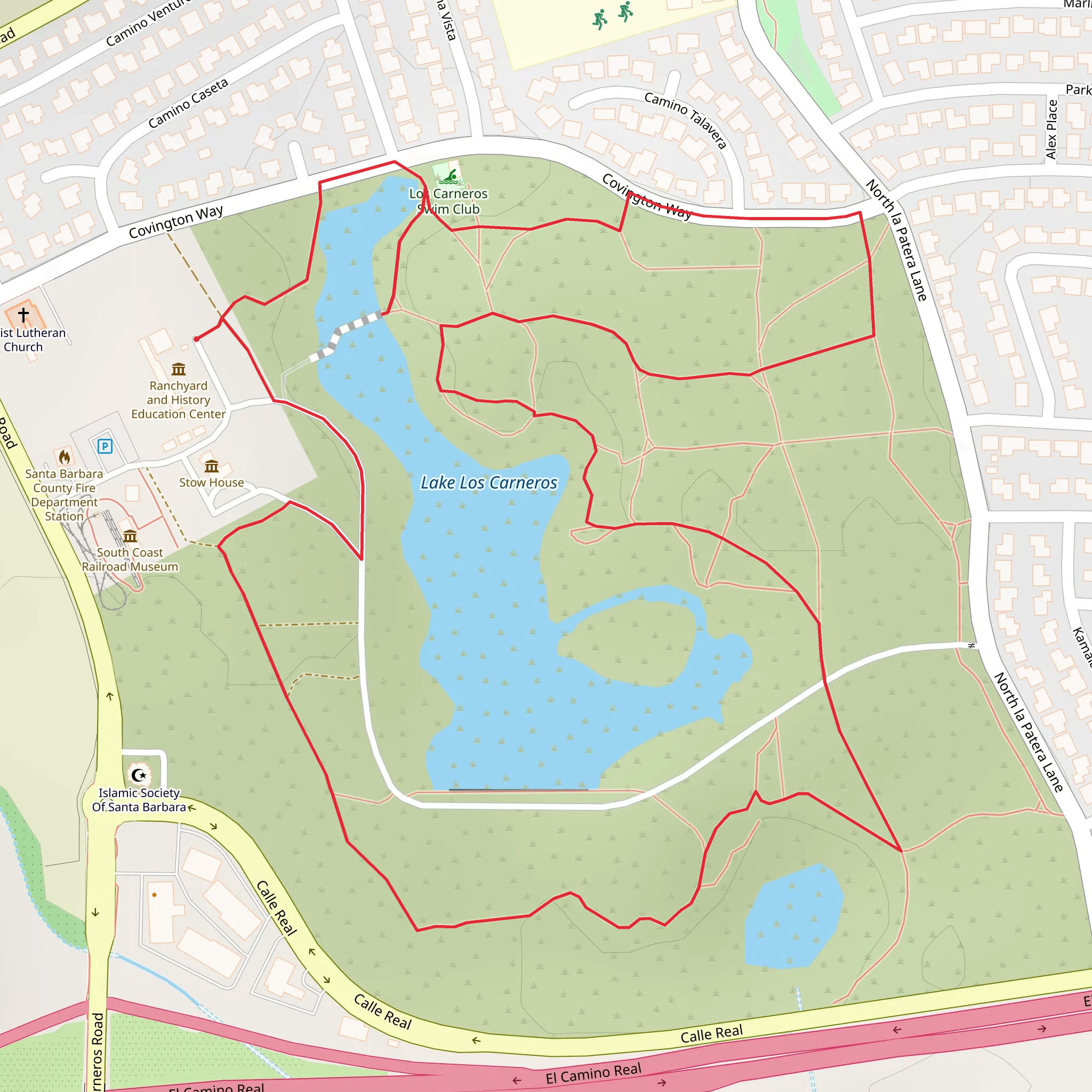 Lake Los Carneros Loop mobile static map
