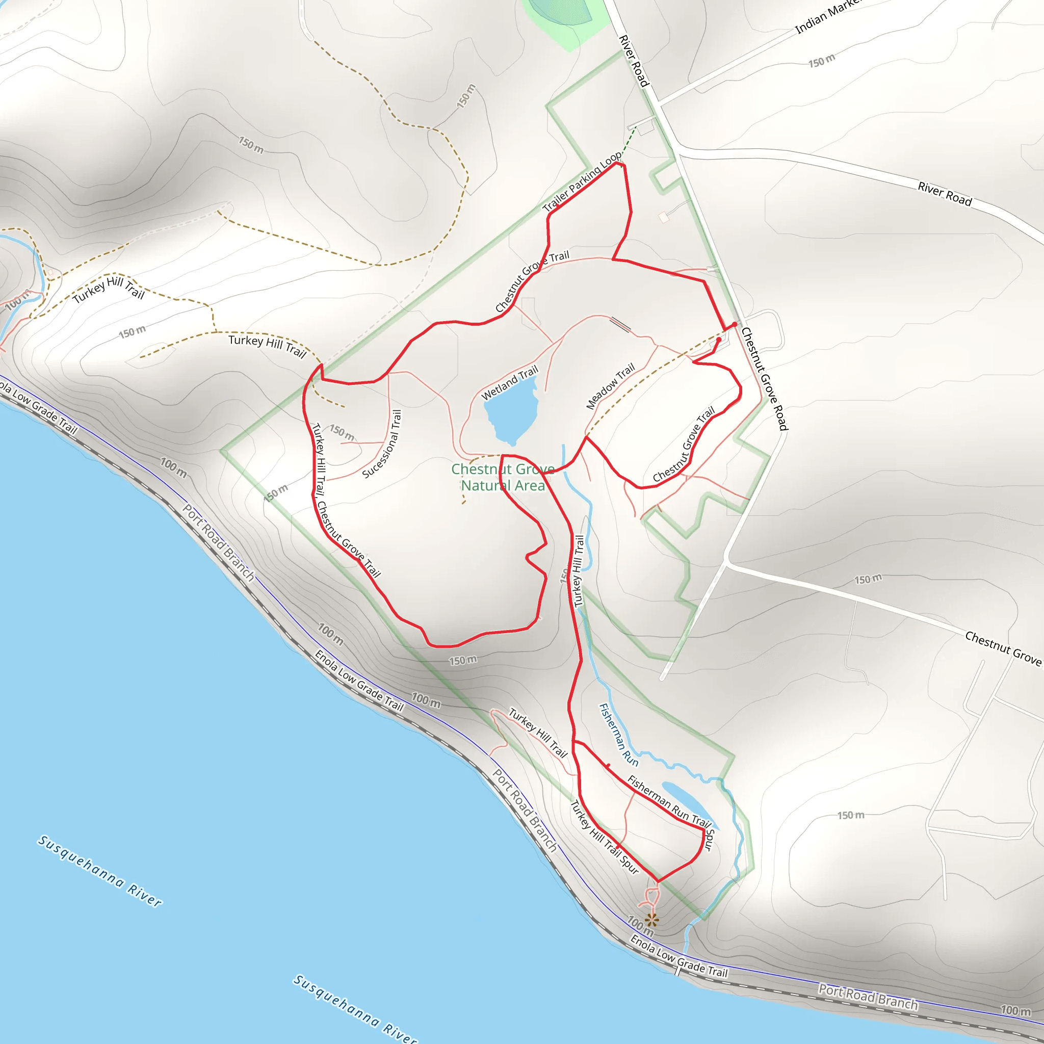 Chestnut Grove Natural Area Trails Loop mobile static map