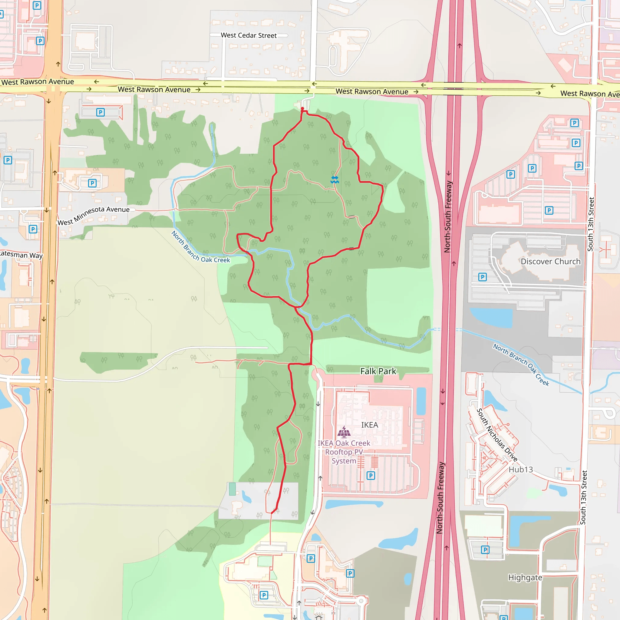 North Branch Oak Creek Loop mobile static map