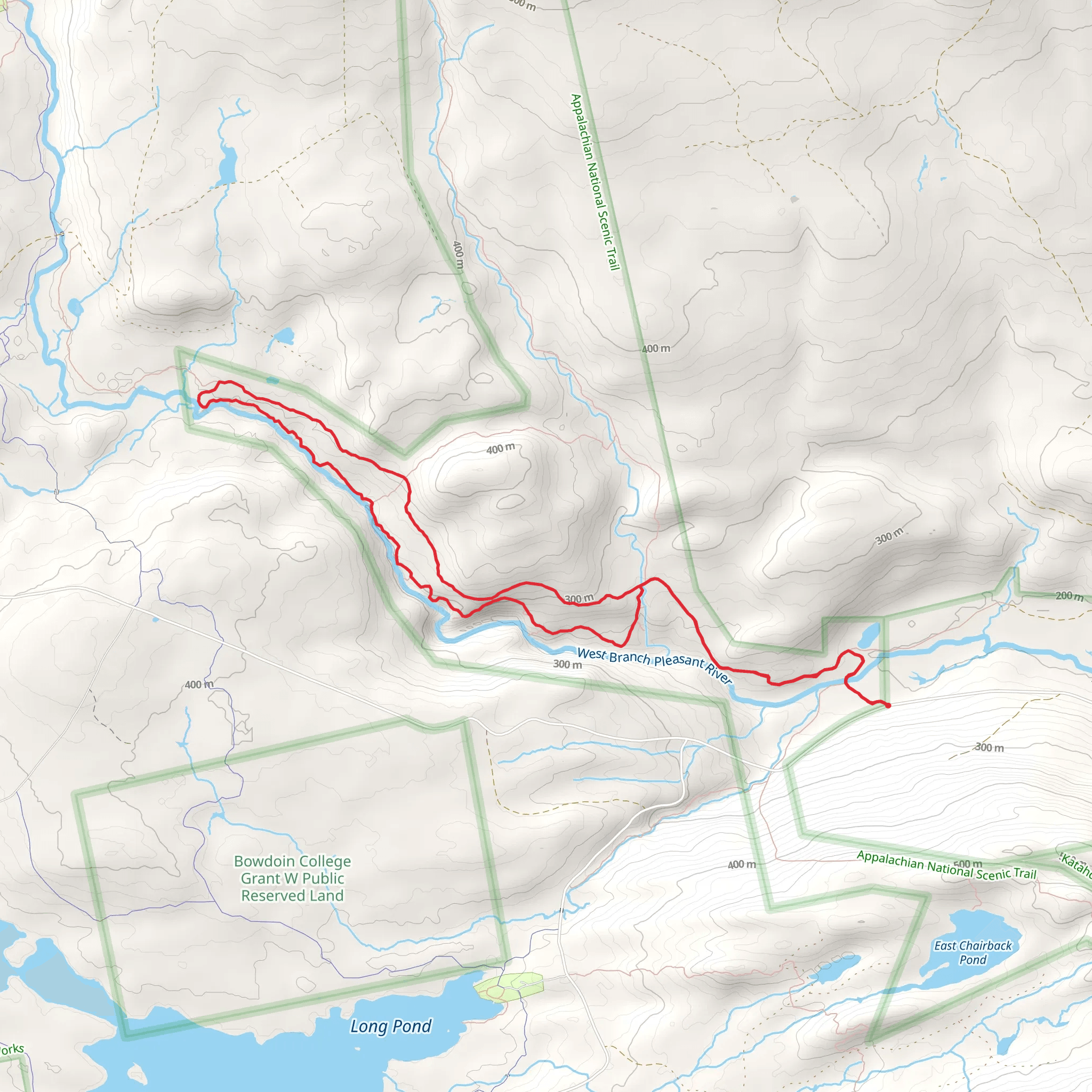 Pleasant River and Rim Trail Loop mobile static map