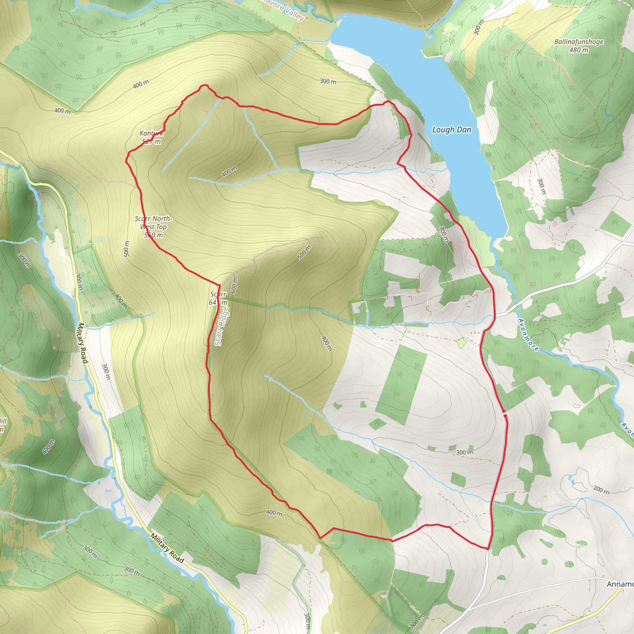 Scarr Mountain Trail mobile static map