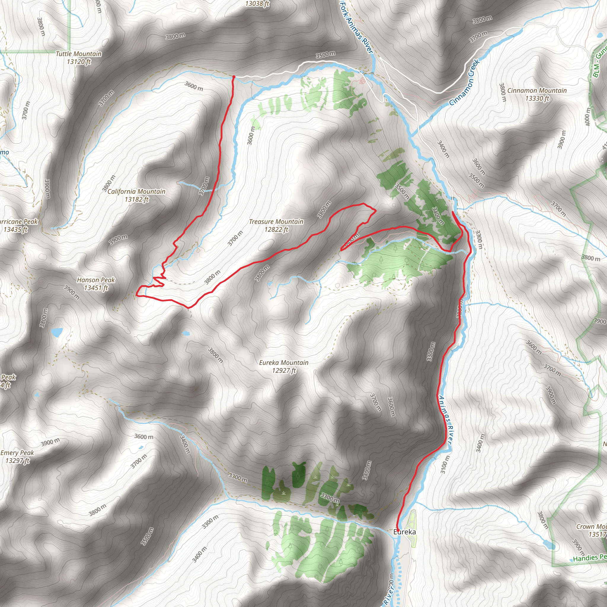 Picane Gulch Trail mobile static map