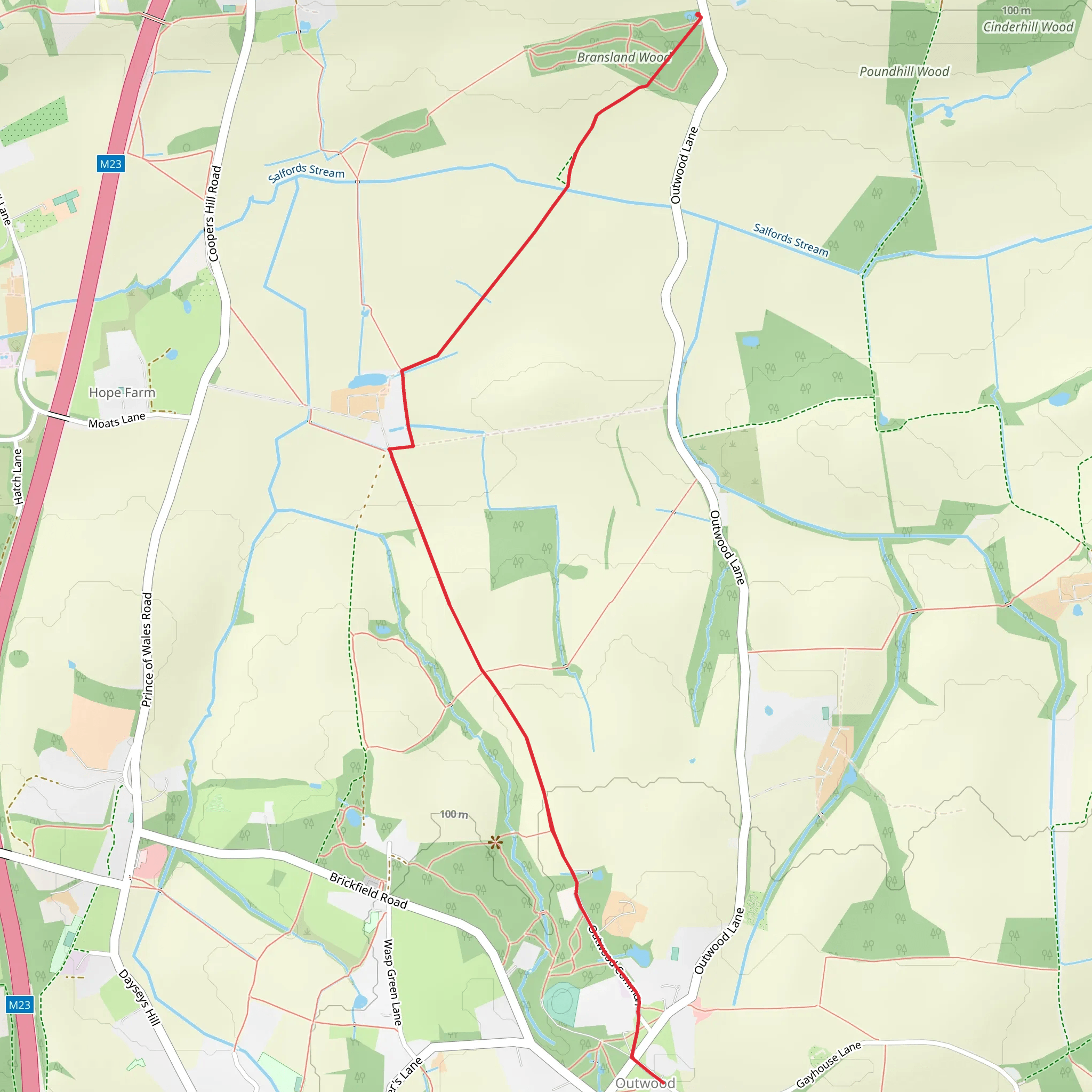 Bransland Wood mobile static map