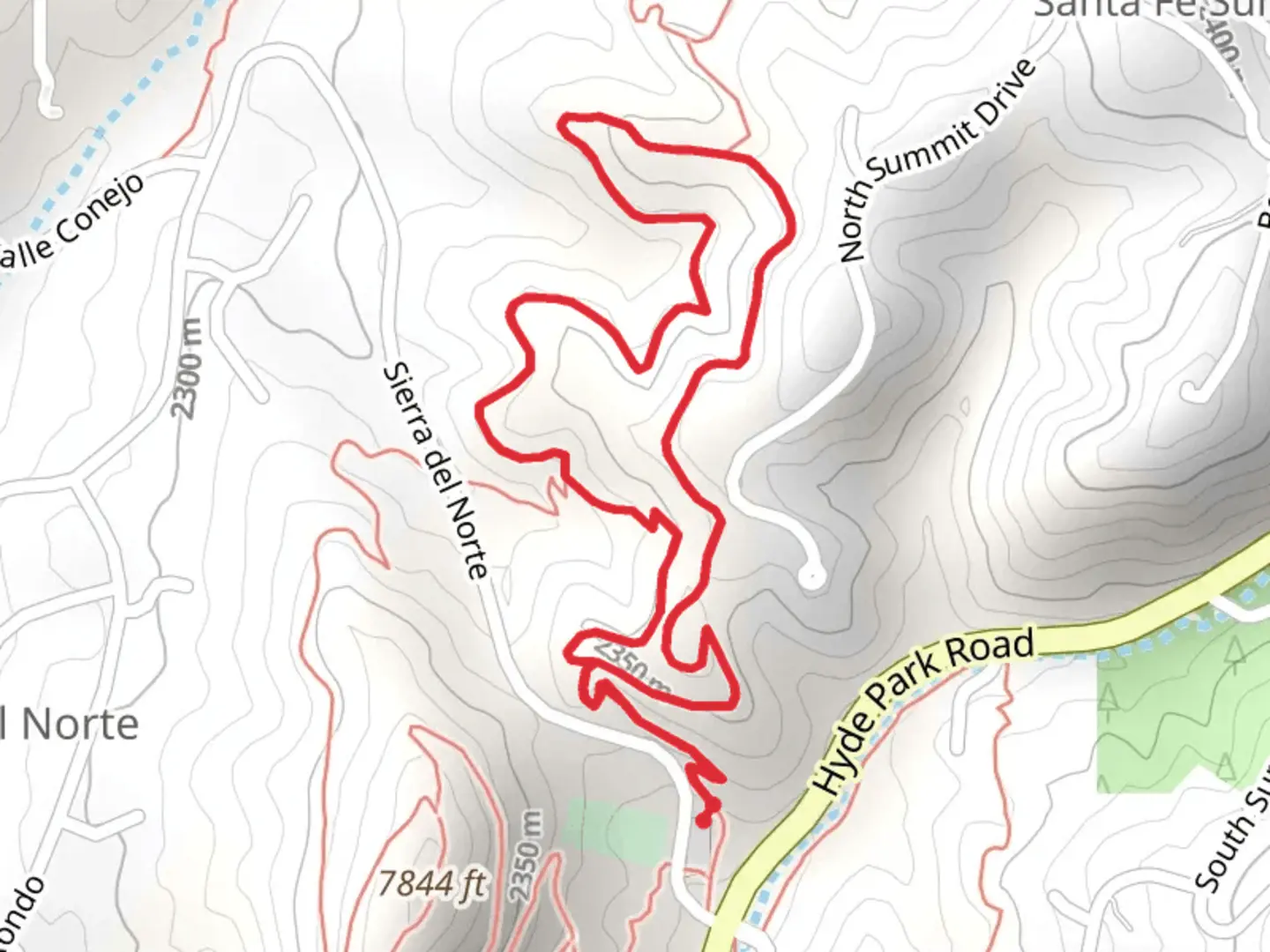 An image depicting the trail Sierra Del Norte Trail Loop and its surrounding area.