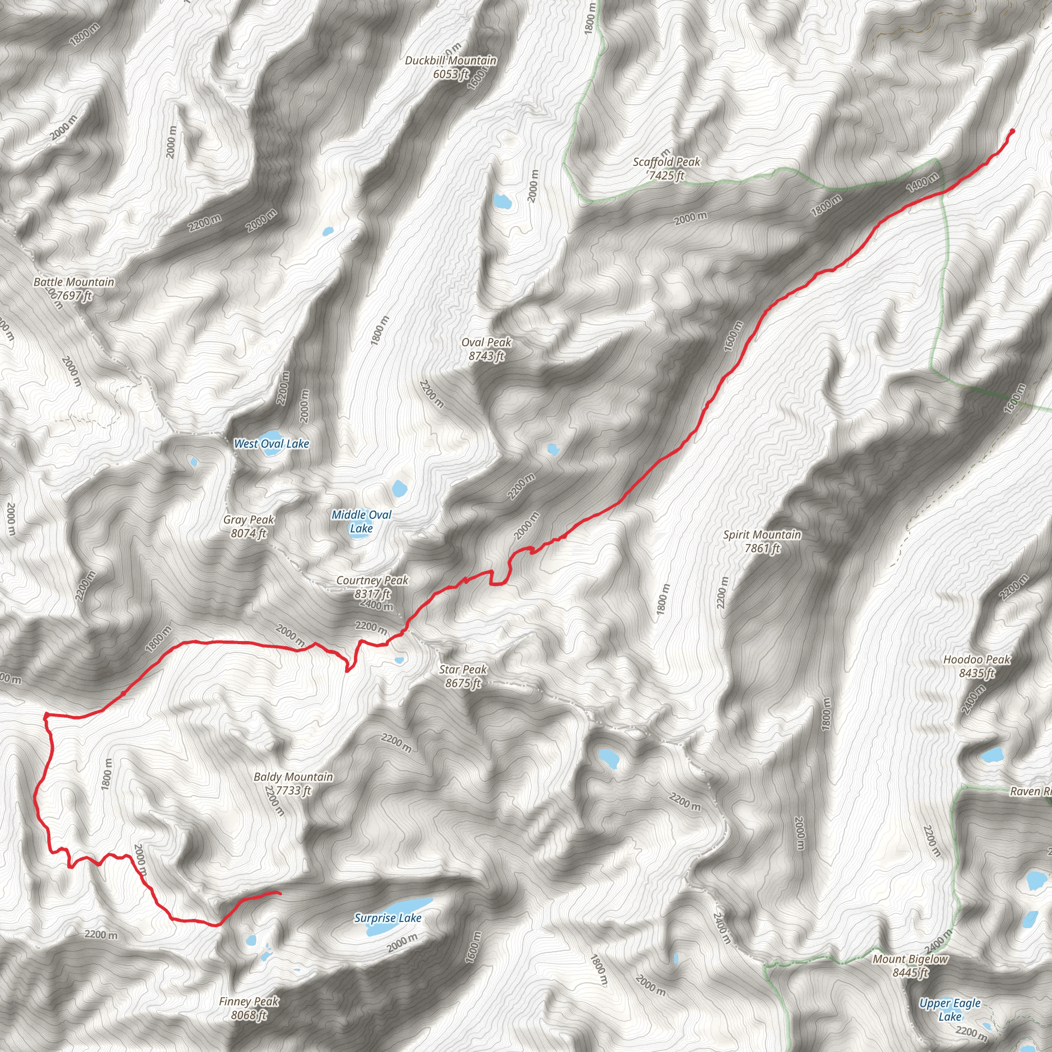 Indianhead Basin Trail via West Fork Buttermilk Trail mobile static map