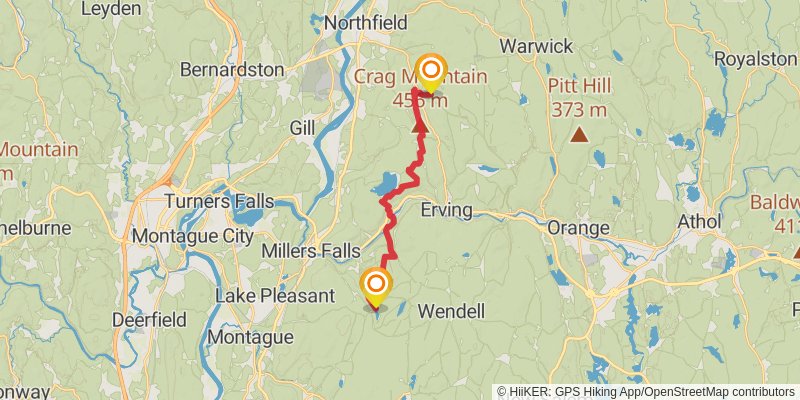 Metacomet-monadnock Trail stage 8 Map