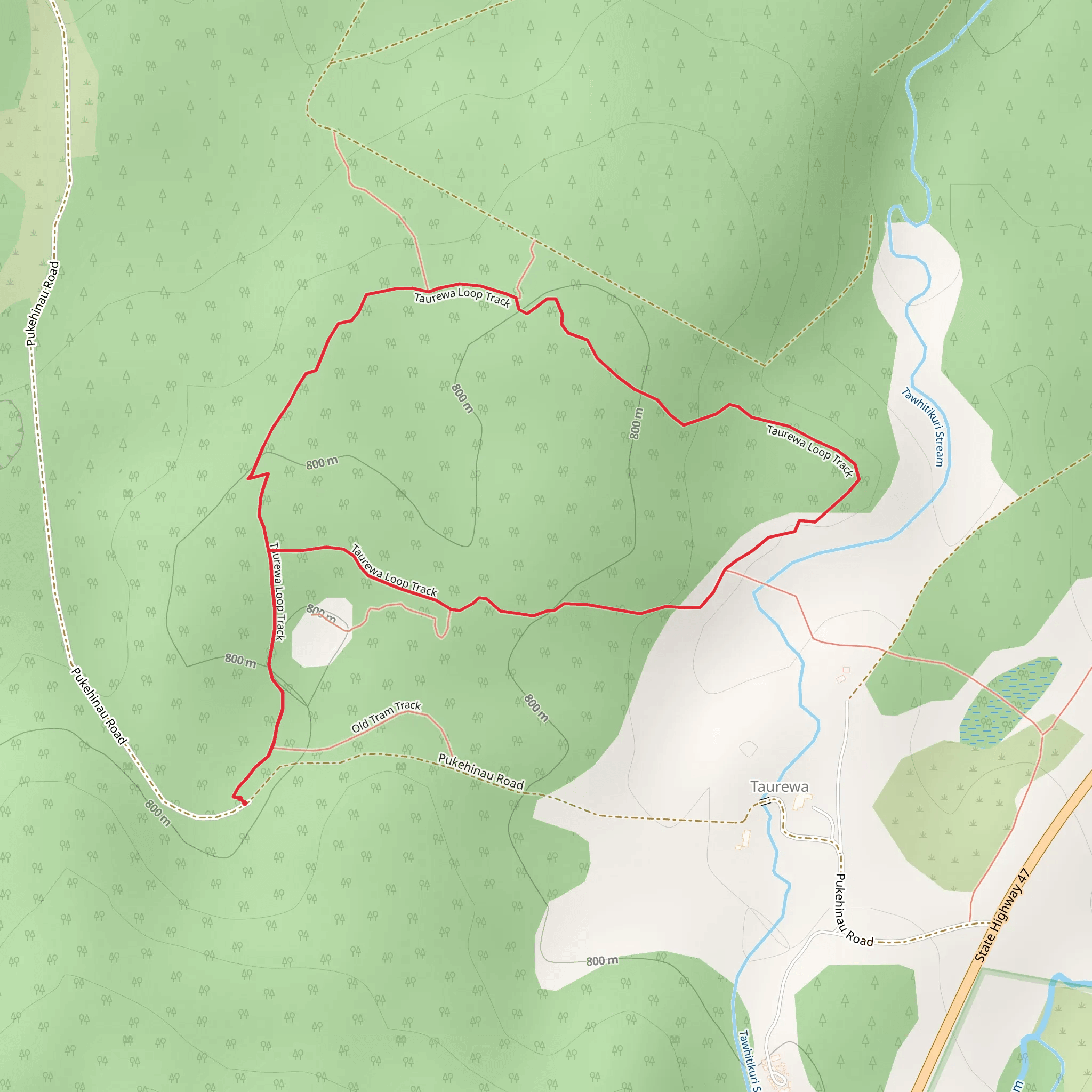Taurewa Track mobile static map