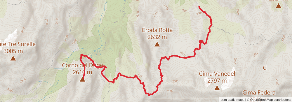 Alta Via 5 stage 5 Map