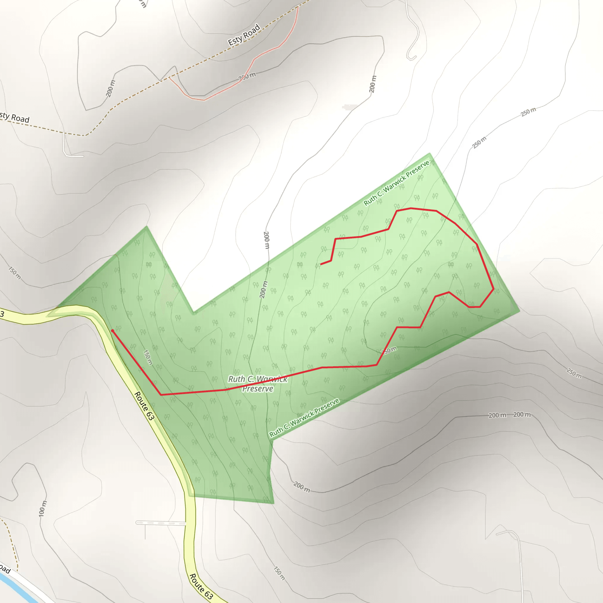 Warwick Preserve - Route mobile static map
