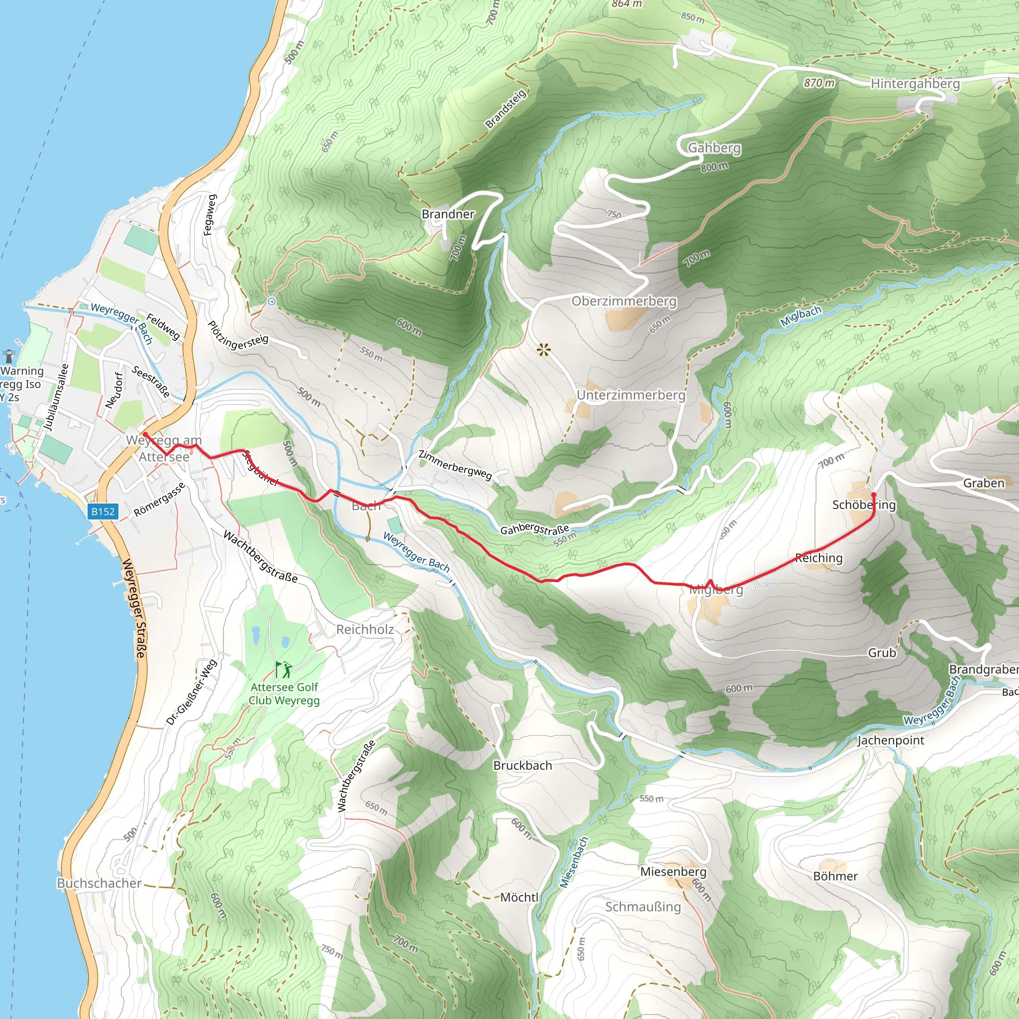 Over the corne up to Miglberg mobile static map