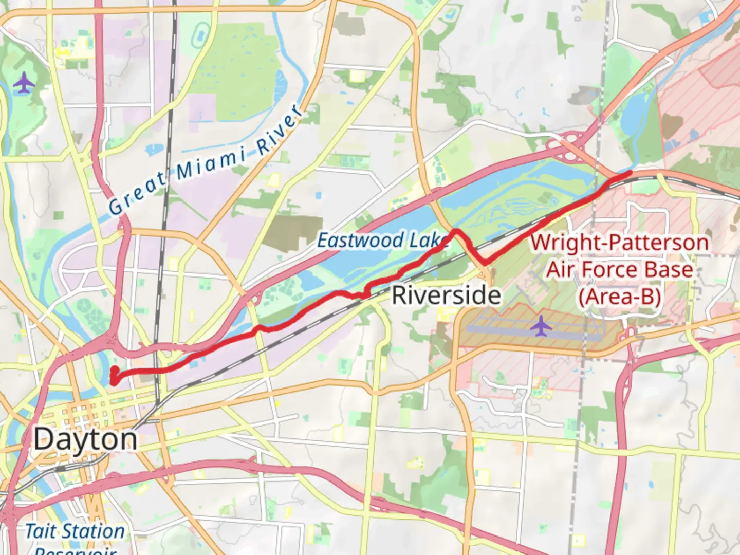 An image depicting the trail Mad River Recreation Trail - Deeds Point Metro Park and its surrounding area.