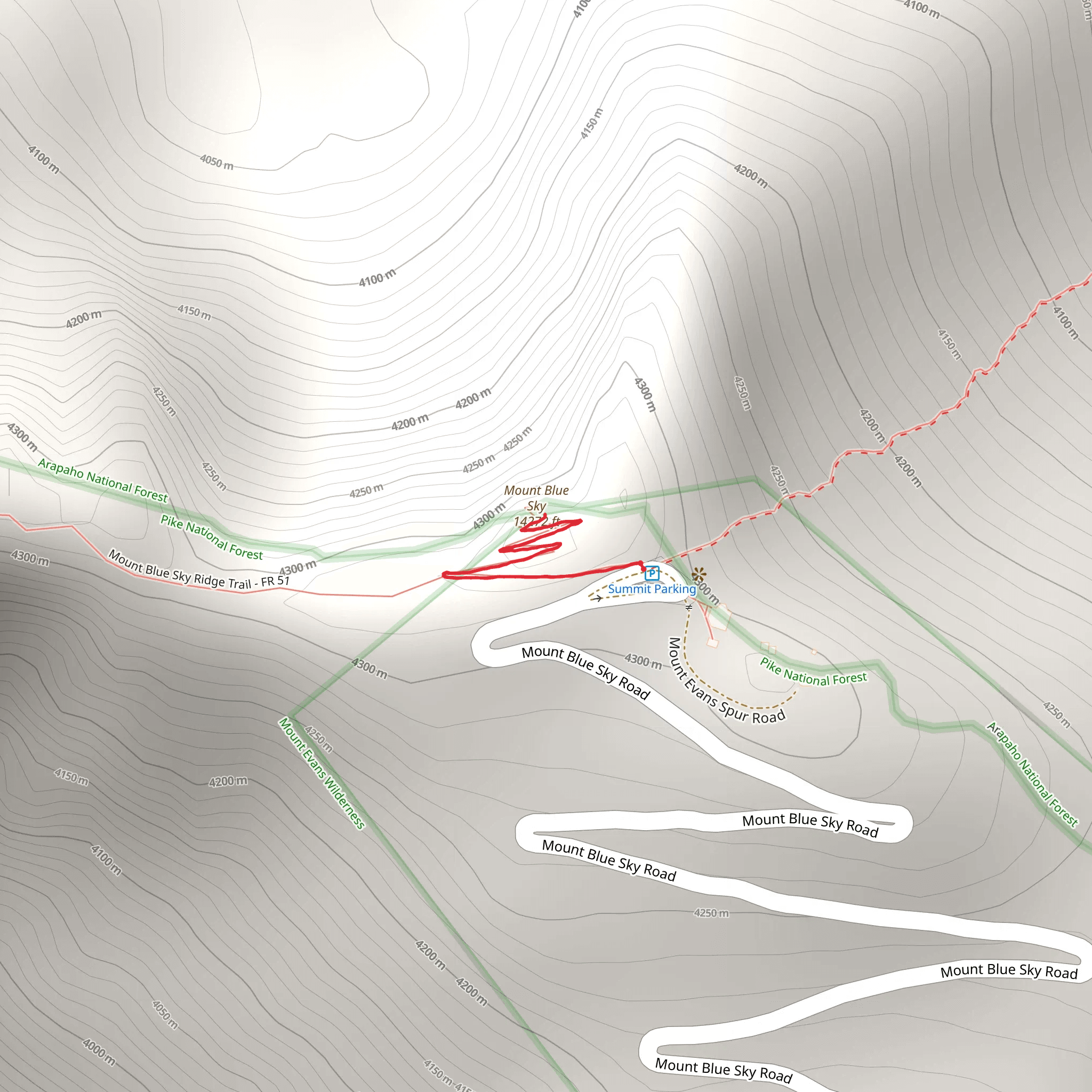 Mount Evans Summit Trail mobile static map