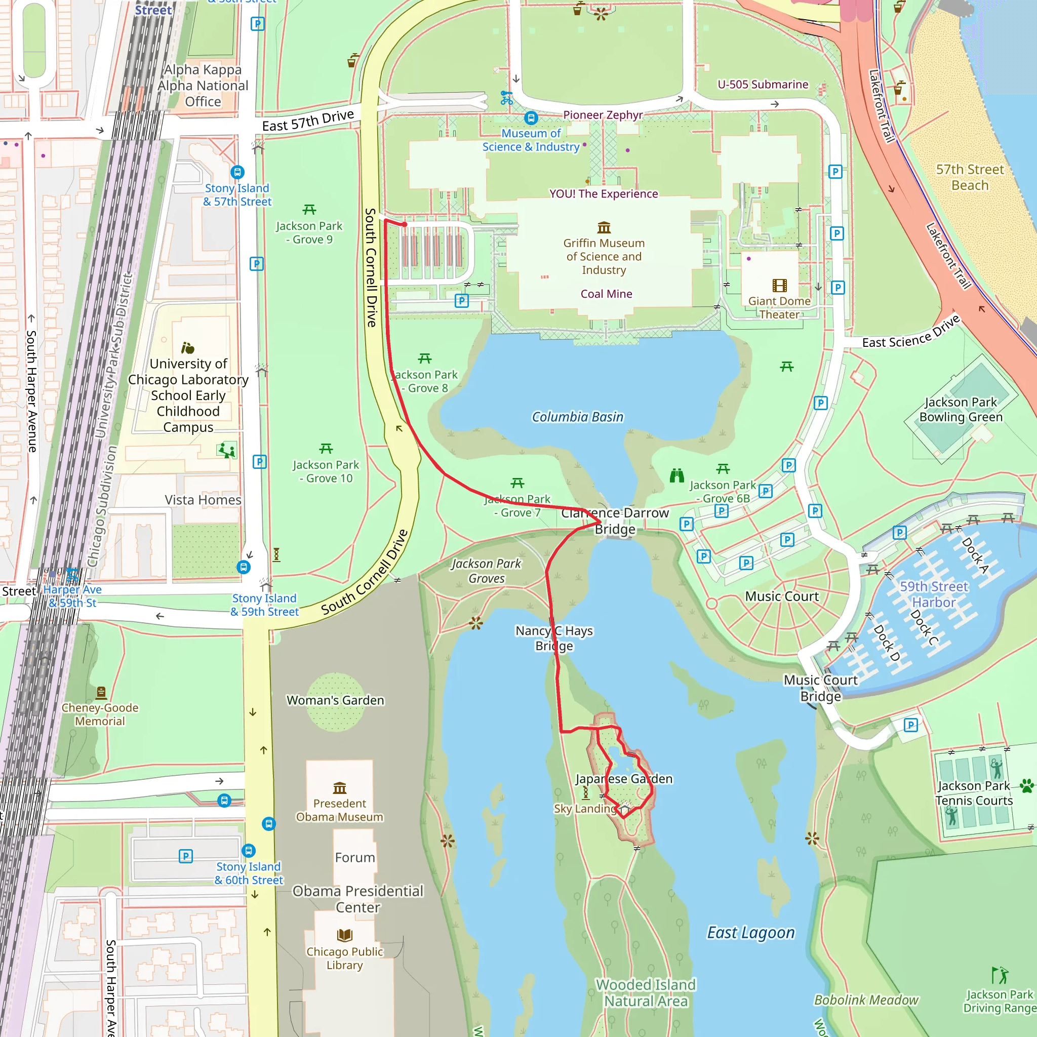 Columbian Basin and Garden of the Phoenix Walk mobile static map