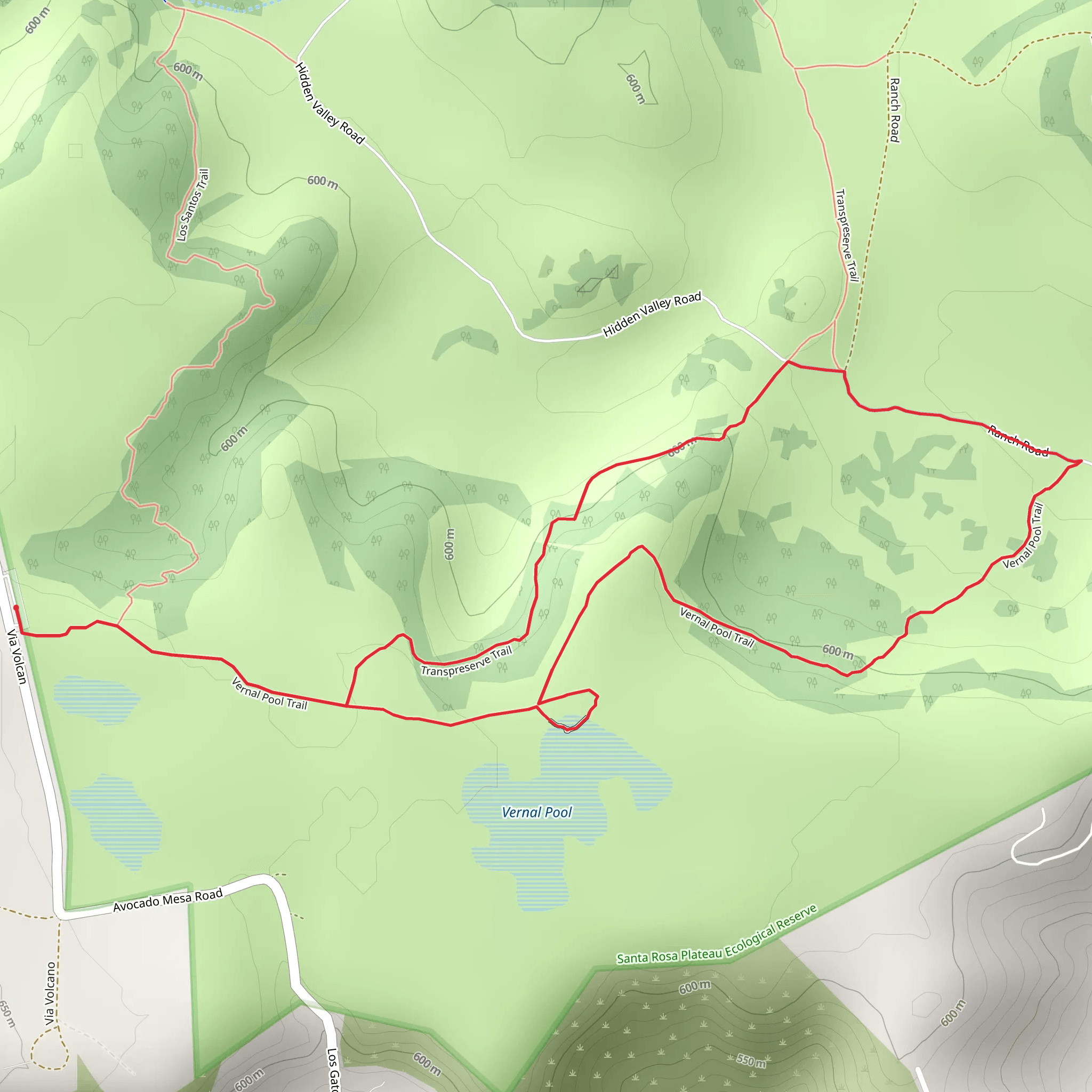Vernal Pool Trail and Transpreserve Loop Trail mobile static map
