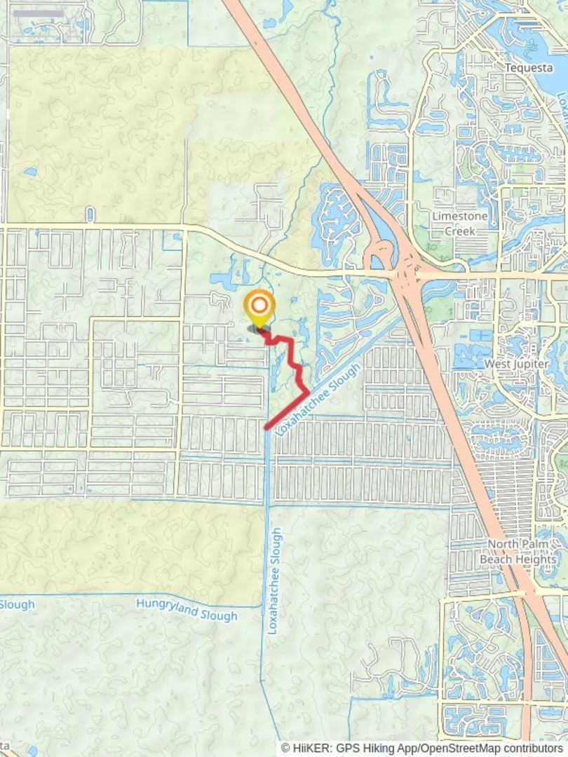 An image depicting the trail Loxahatchee Slough from Riverbend Park and its surrounding area.