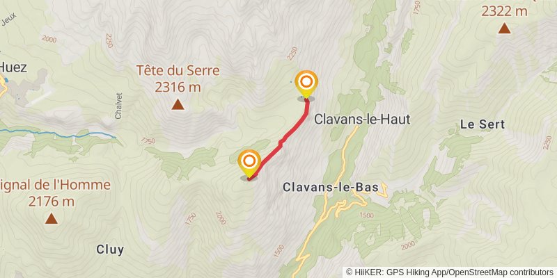 GR 54 - Tour of Oisans and Ecrins spur 5 Map