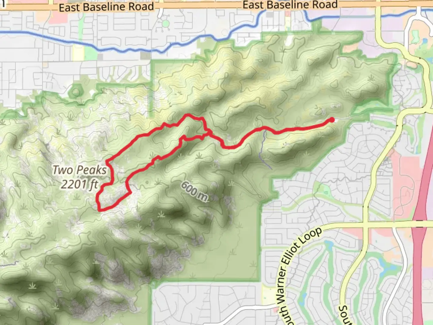 An image depicting the trail Fat Man's Pass Loop via Maricopa Trail and its surrounding area.