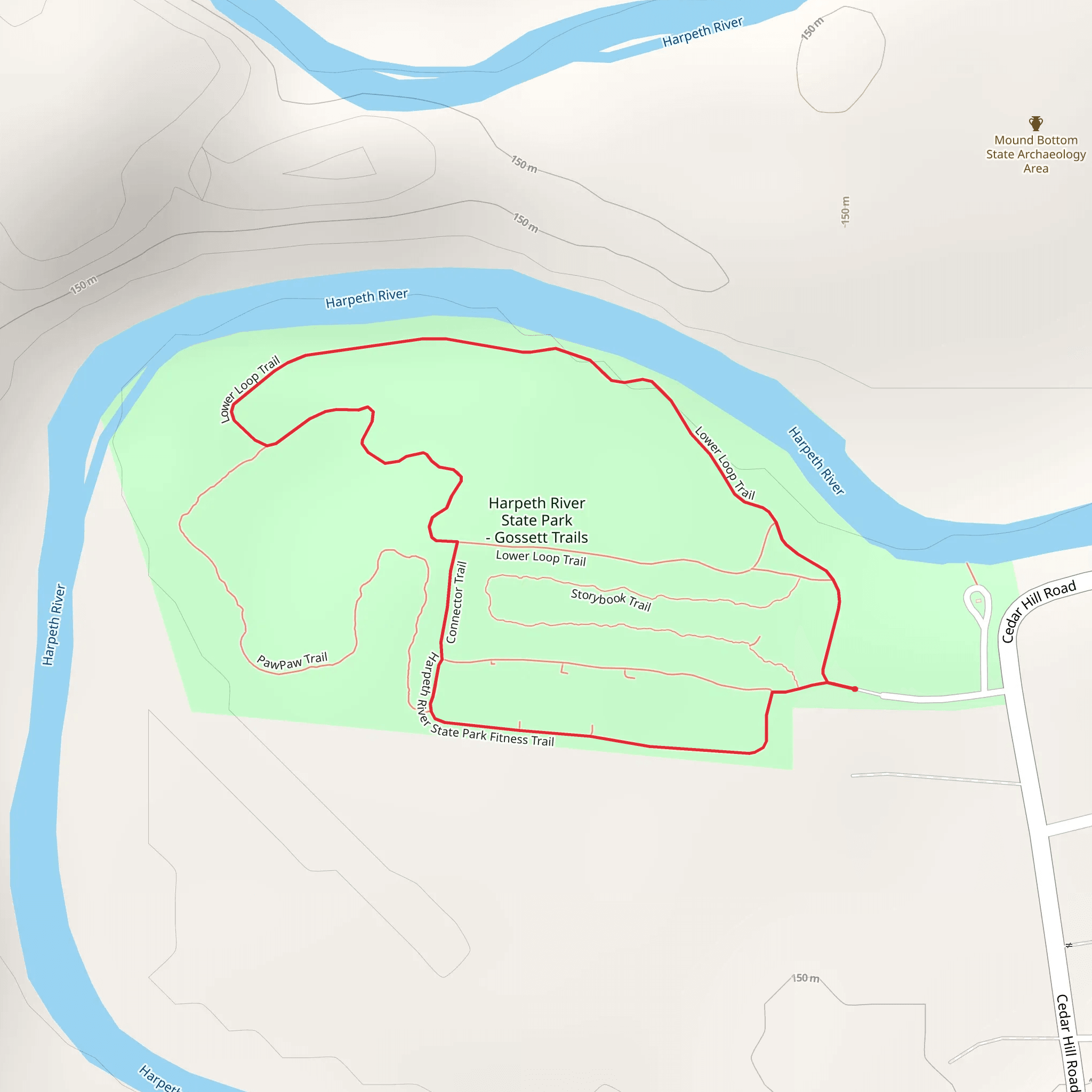 Harpeth River State Park Fitness and Lower Loop Trail mobile static map