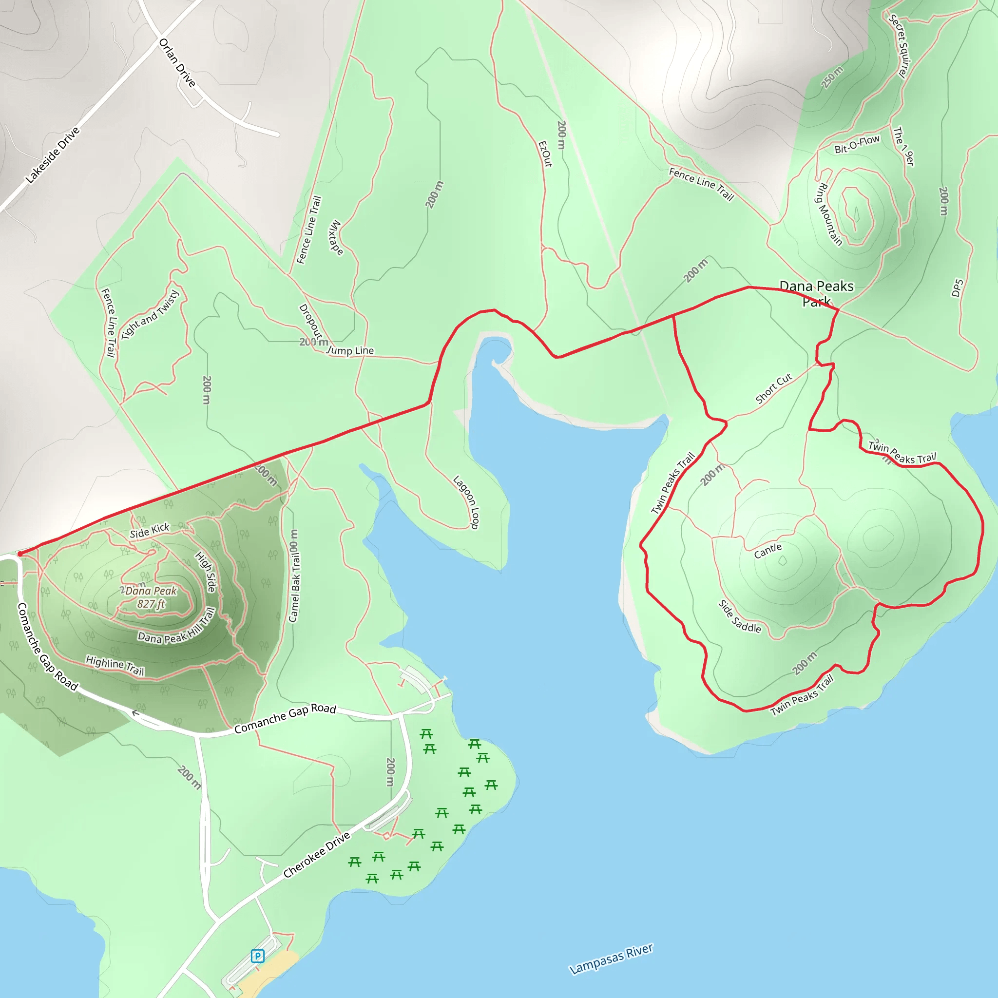 Twin Peaks Loop Trail mobile static map