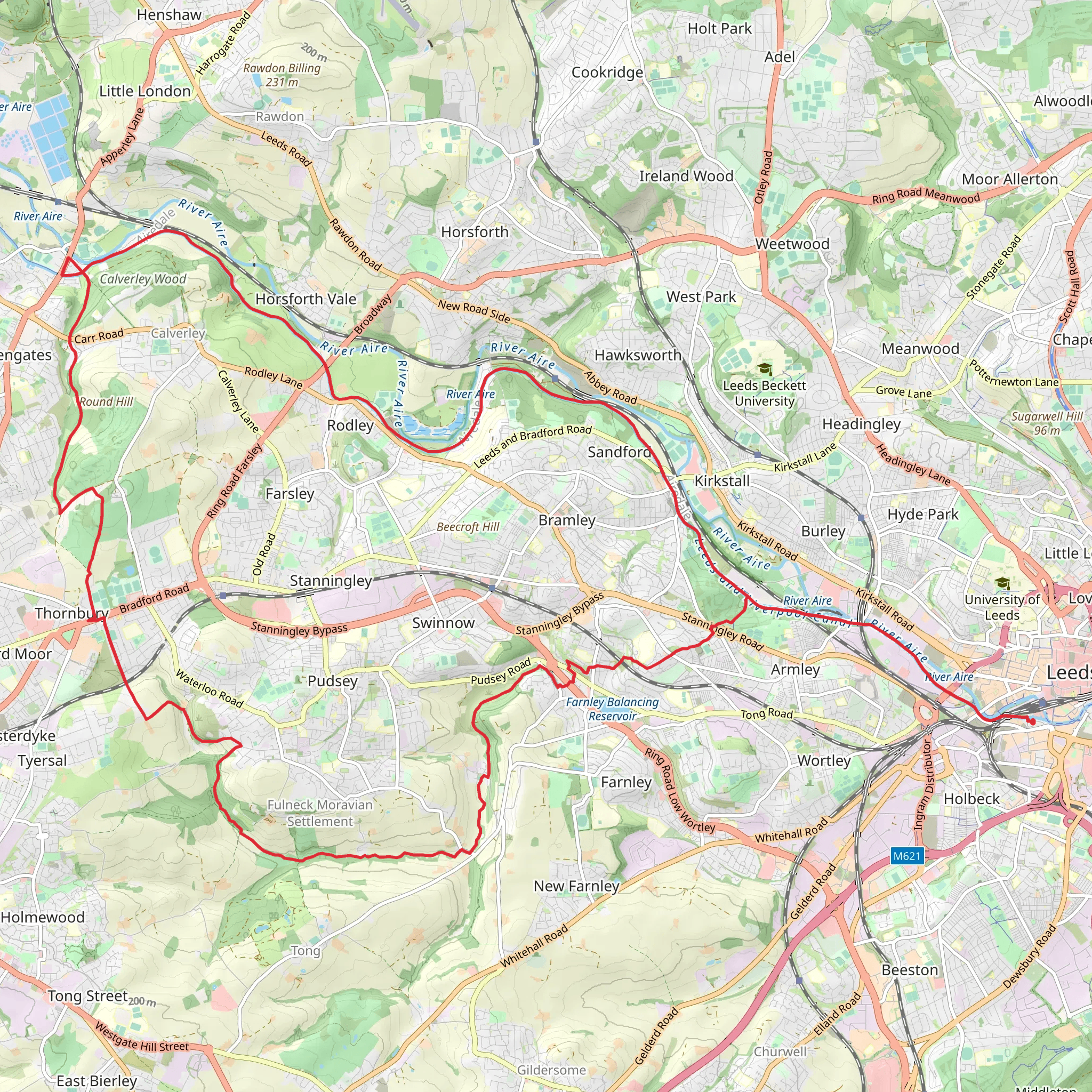 Leeds Country Way Loop mobile static map