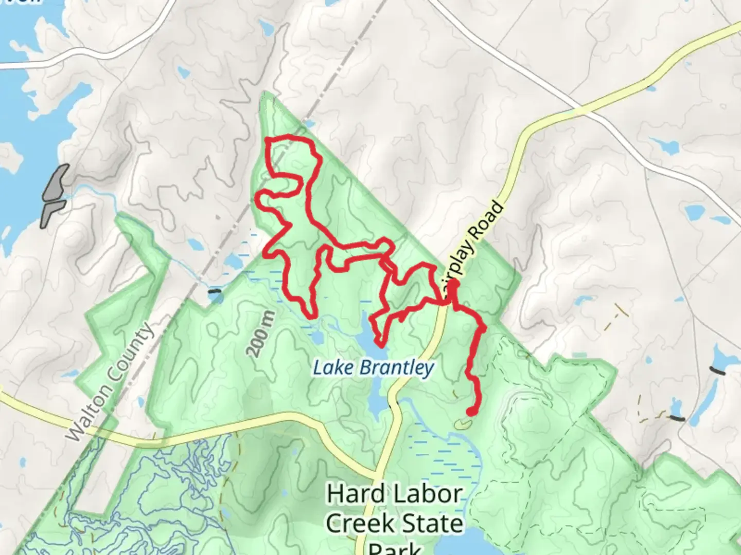 An image depicting the trail Green Loop Trail - Lake Brantley and its surrounding area.