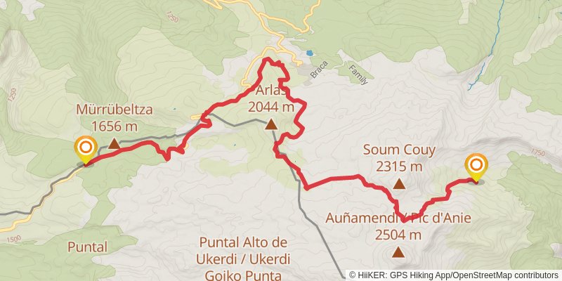 Haute Randonnée Pyrénéenne stage 11 Map