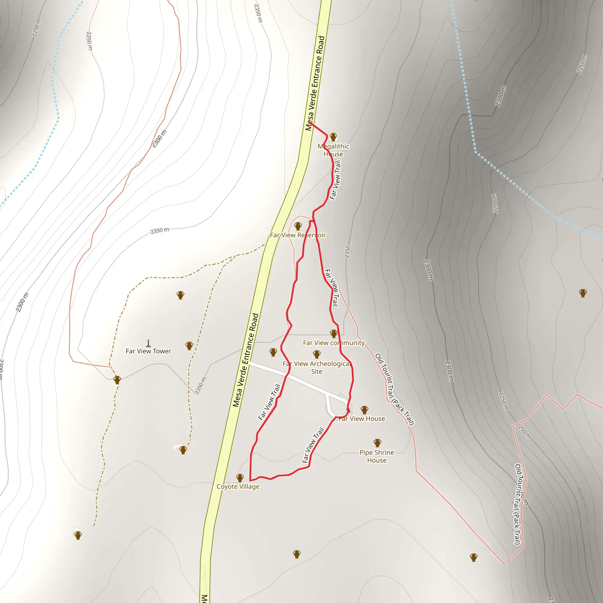 Far View SItes Interpretive Loop Trail mobile static map