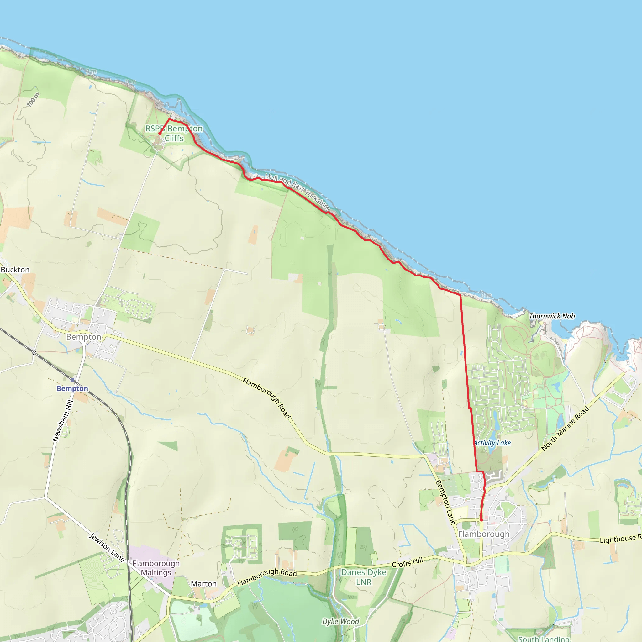 Bempton Cliffs from Flamborough mobile static map