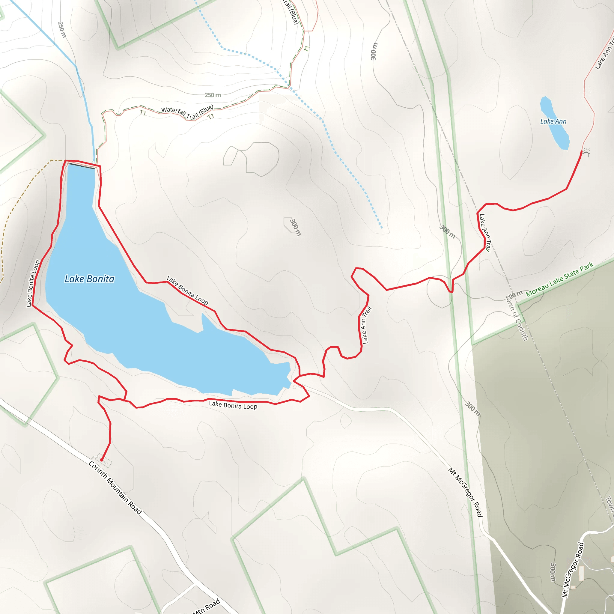 Lake Bonita and Lake Ann Loop Trail mobile static map