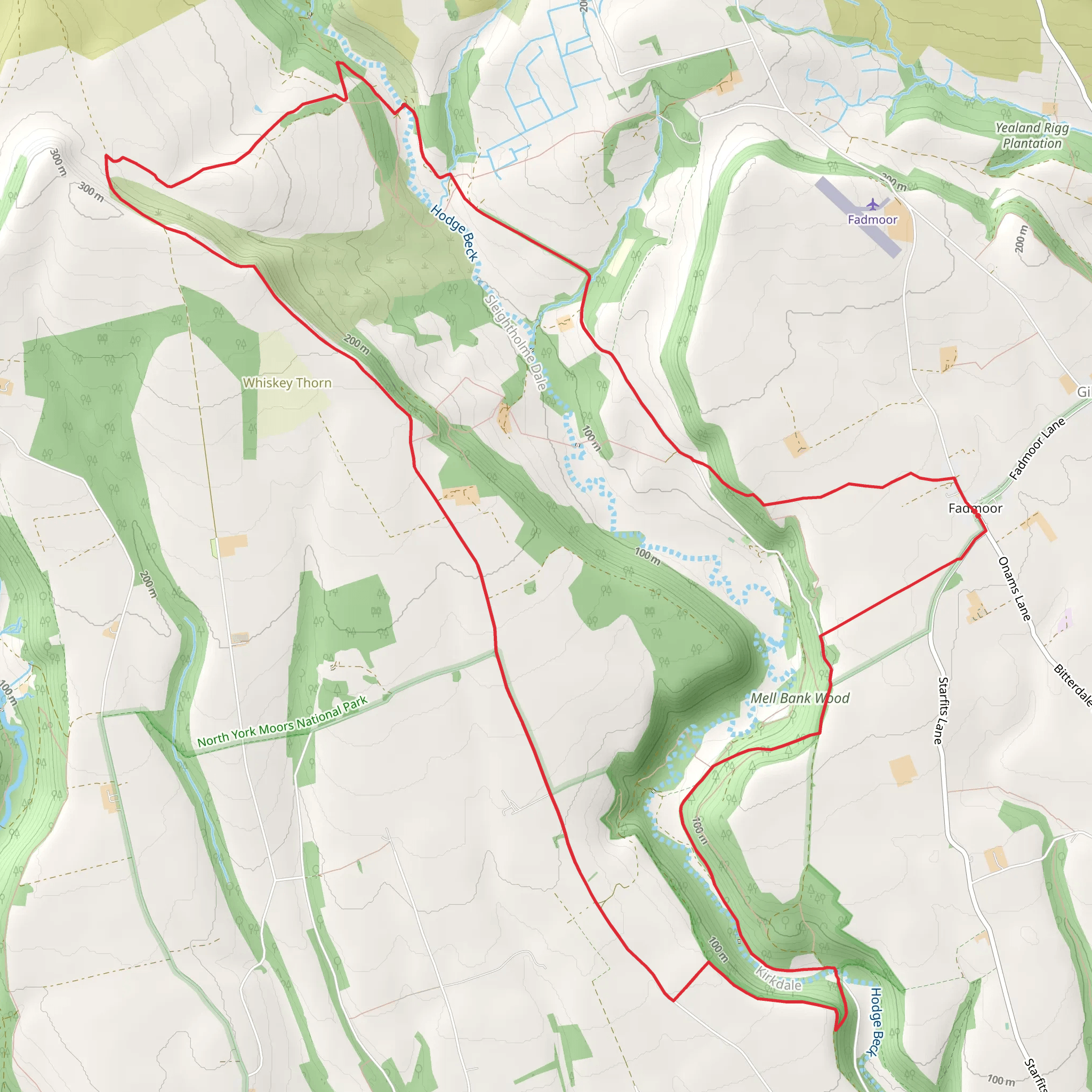 Rollgate Bank and Aumery Park from Fadmoor mobile static map