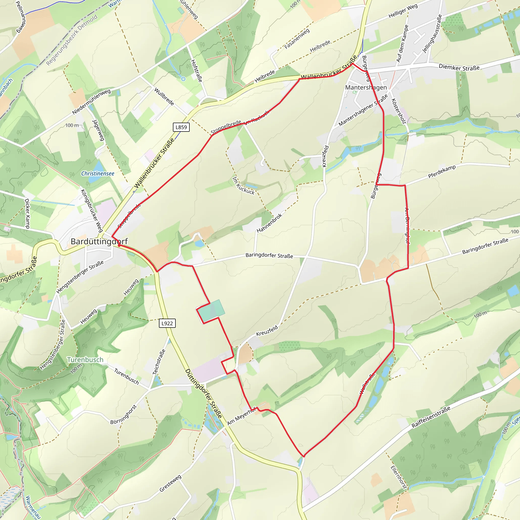 Bardüttingdorf Rundwanderweg Loop mobile static map