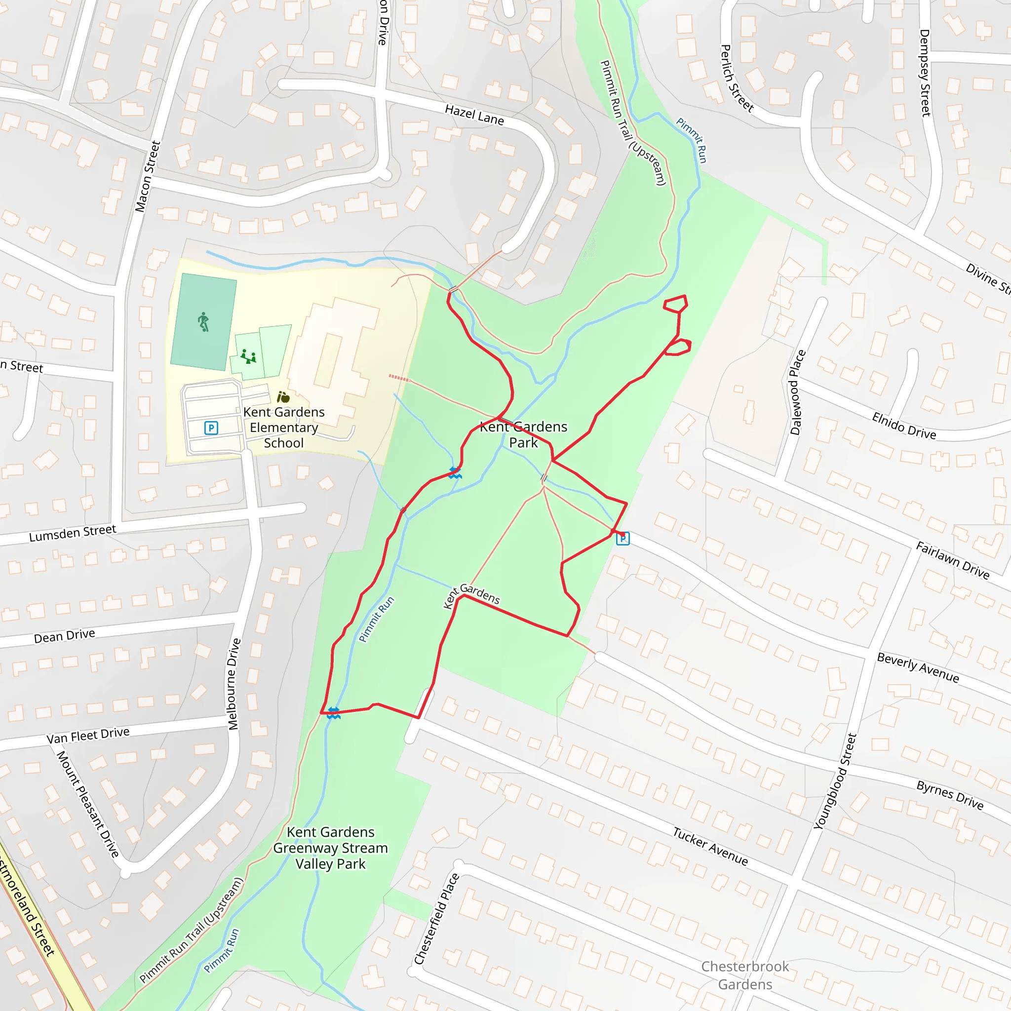 Kent Garden and Pimmit Run Trail - Upperstream mobile static map