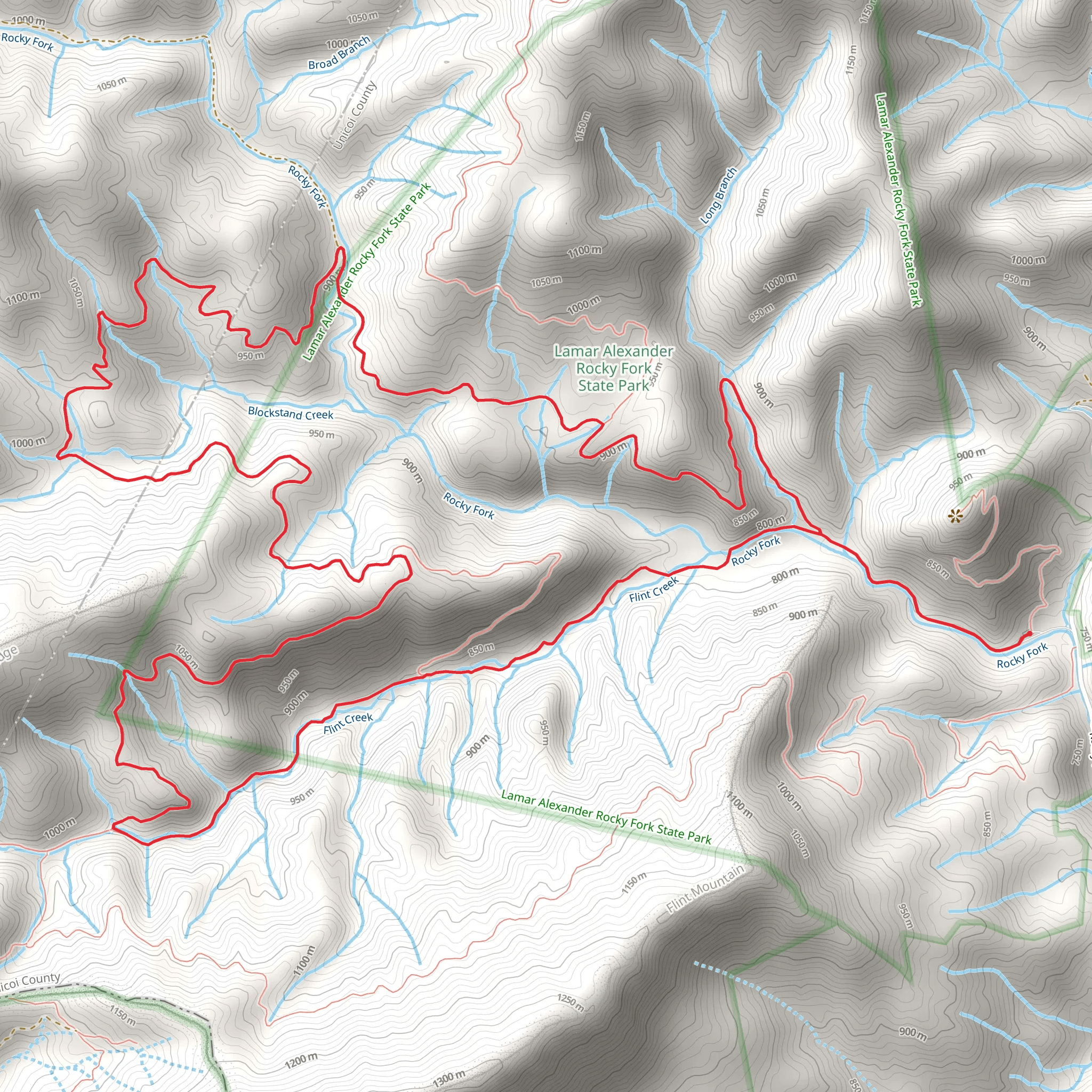 Headwaters, Blockstand Creek and Flint Creek Loop Trail mobile static map